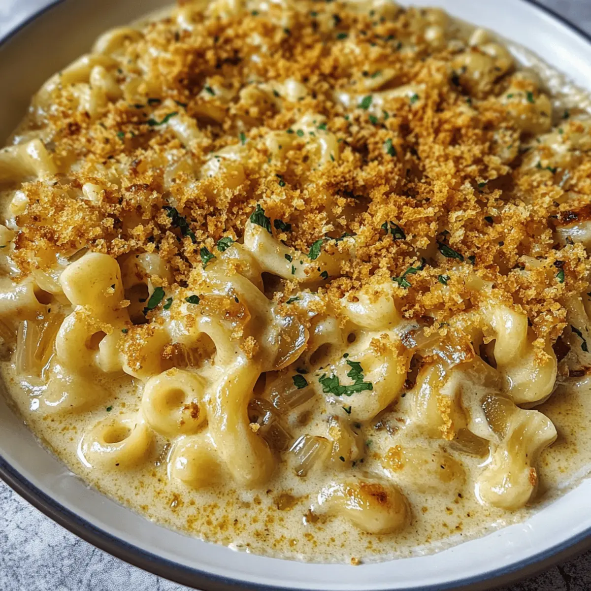 Cremige Französische Zwiebelsuppe Pasta