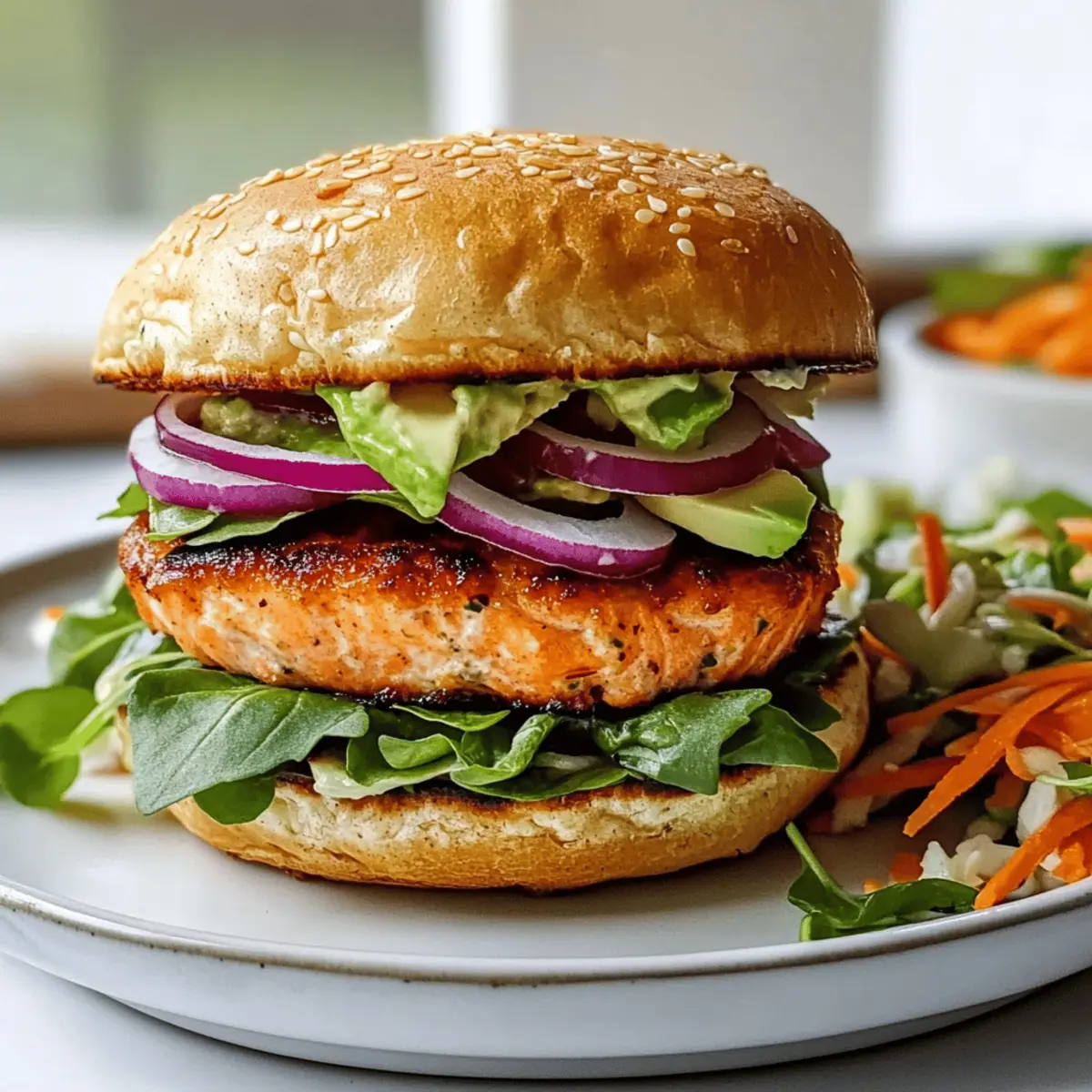 Gesunde Thai-Lachsburger mit Koriander-Slaw