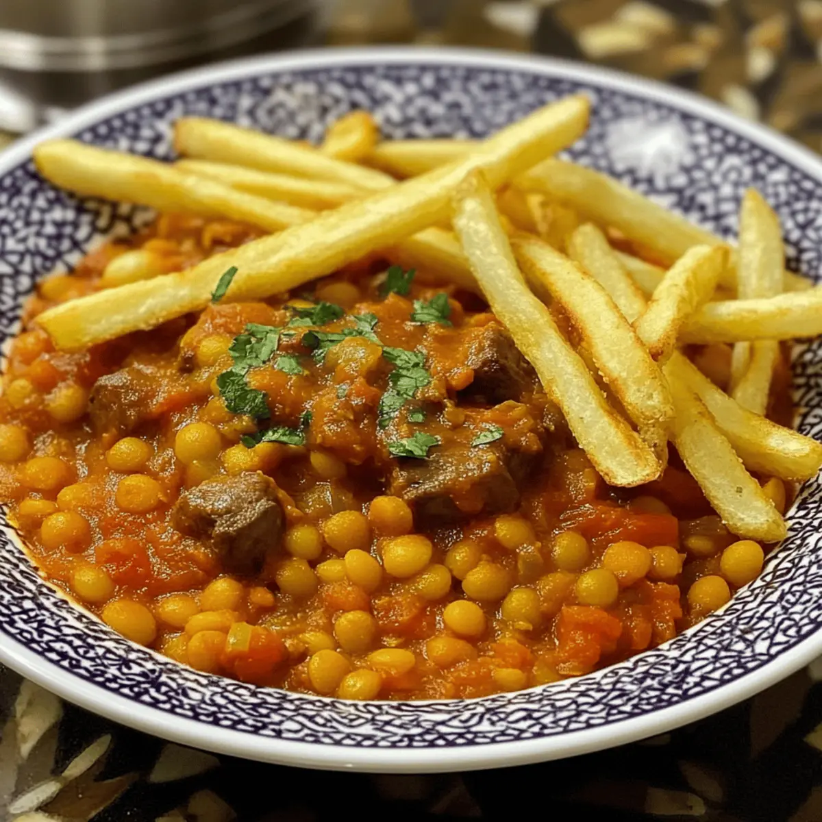 Lust auf Khoresh Gheimeh mit knusprigen Pommes?