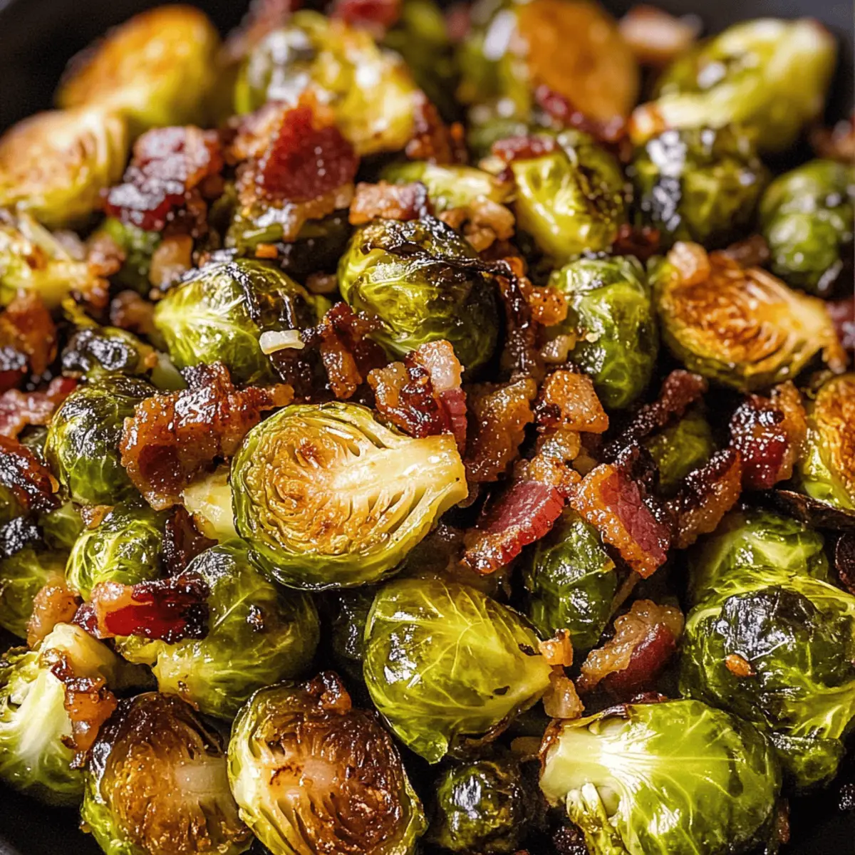 Krosse Honig-Senf Rosenkohl mit Speck