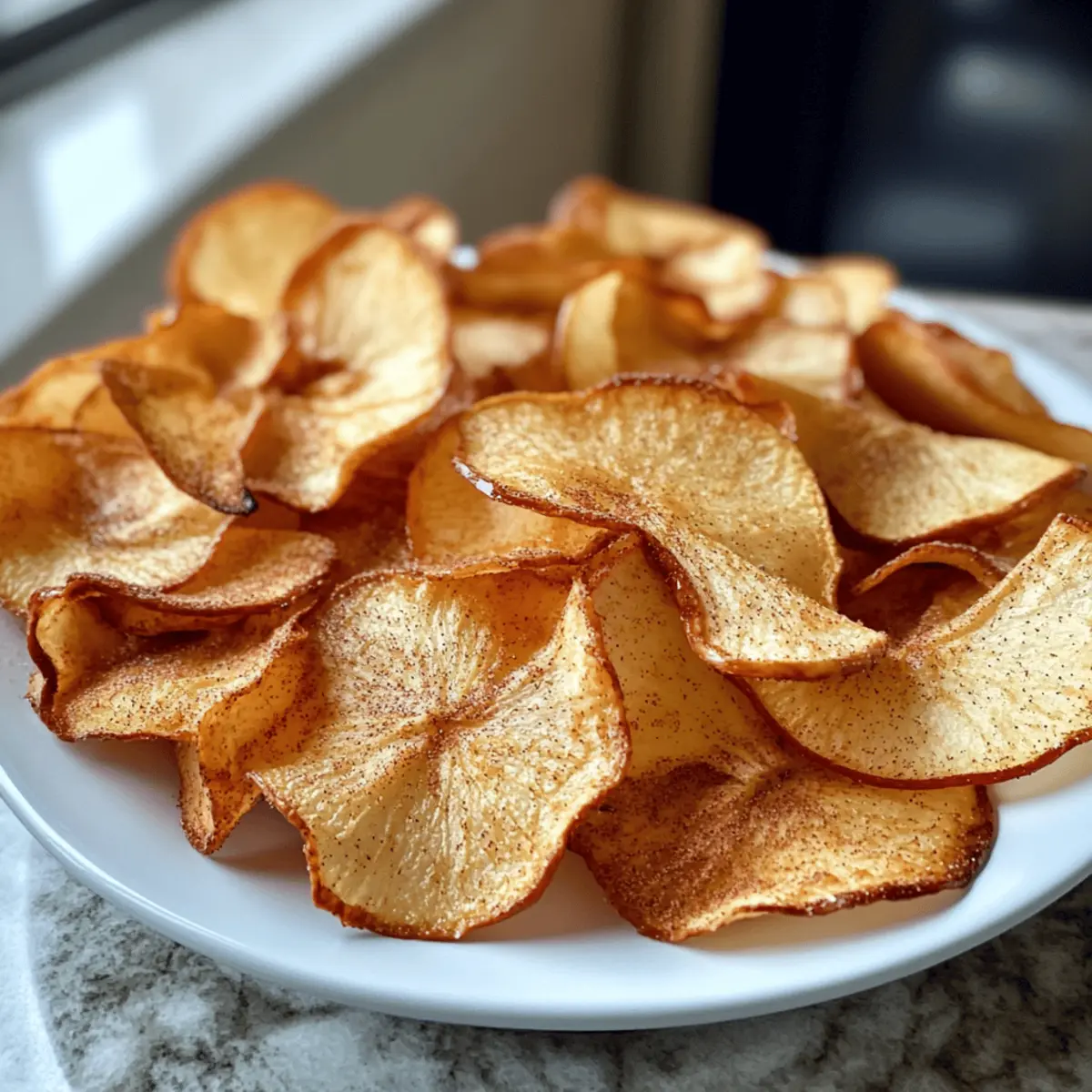 Knusprige glutenfreie Apfelchips aus der Heißluftfritteuse