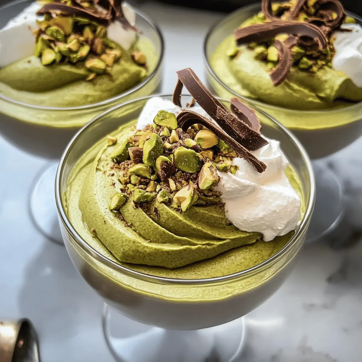 Der Ausgang: Elegante Pistazienmousse mit Schokoladenganache