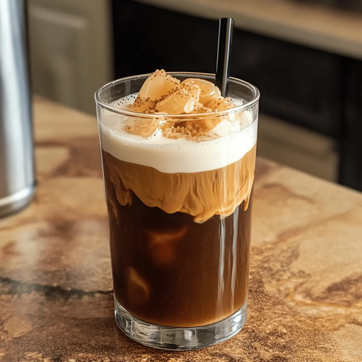 Der Ausgang: Erfrischender gesalzener Maplesirup Cold Brew