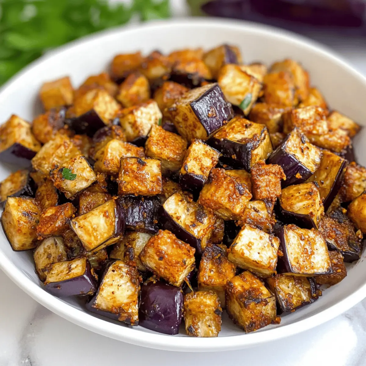 Der Ausgang: Kalorienarme Luftfritteuse Aubergine