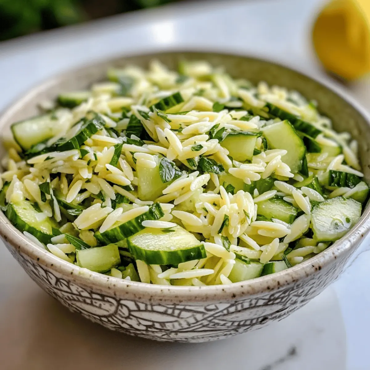 Erfrischender Gurken-Zitronen-Orzo-Salat