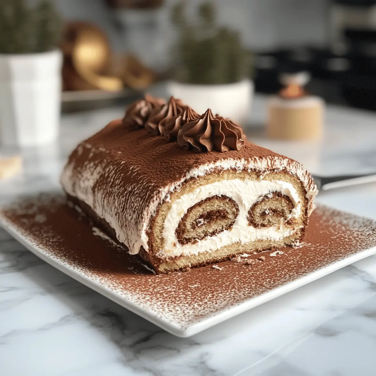 Gourmet Tiramisu Weihnachtsbaumrolle für festlichen Genuss
