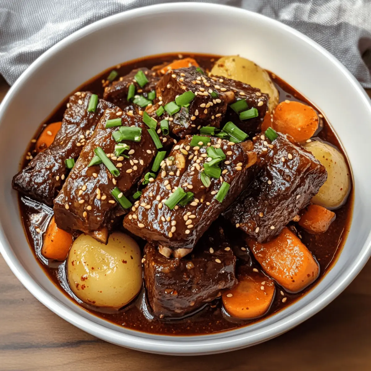 Der Ausgang: Galbi Jjim mit zarten Rinderhüften