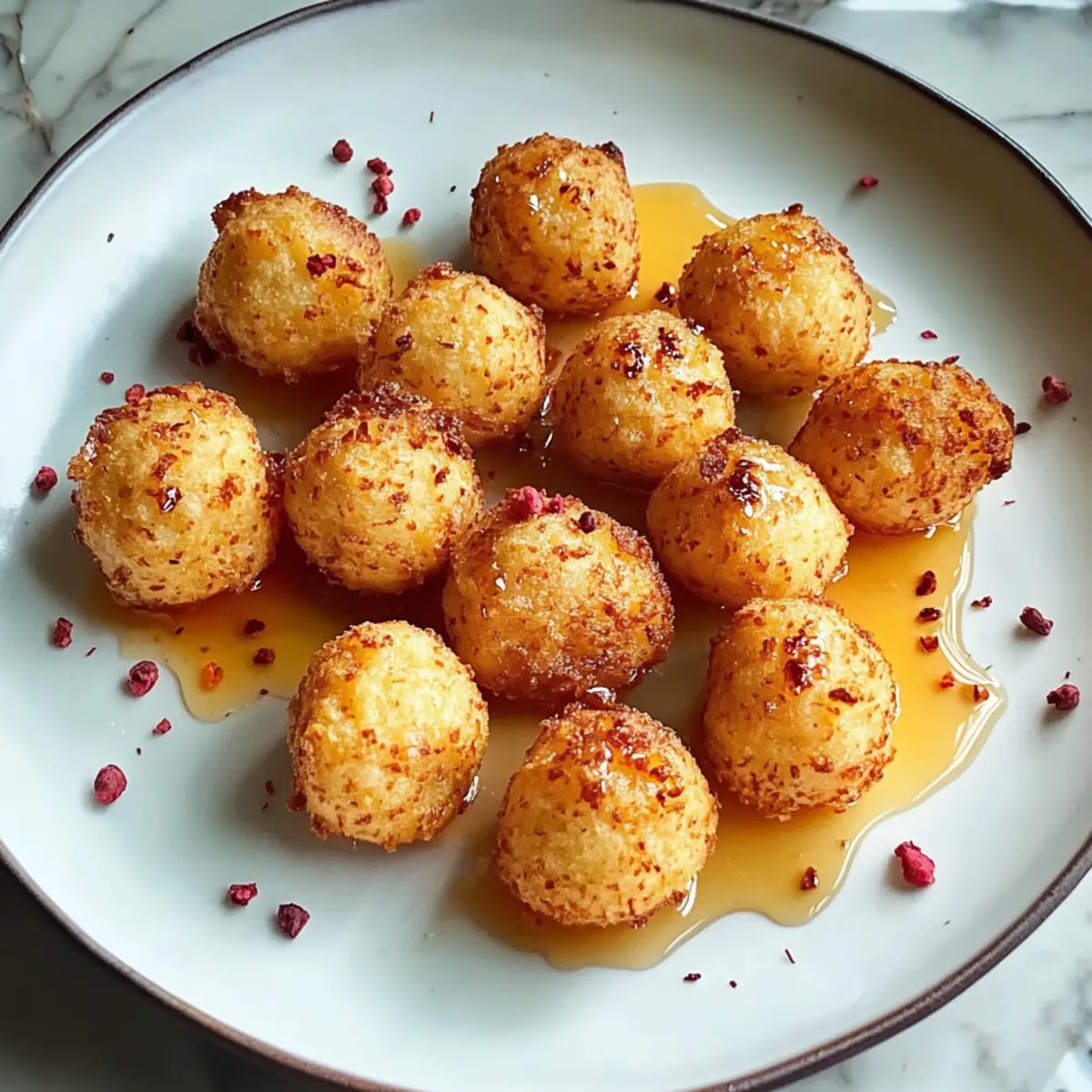 Krosse Ziegenkäsebällchen mit Pfefferhonig