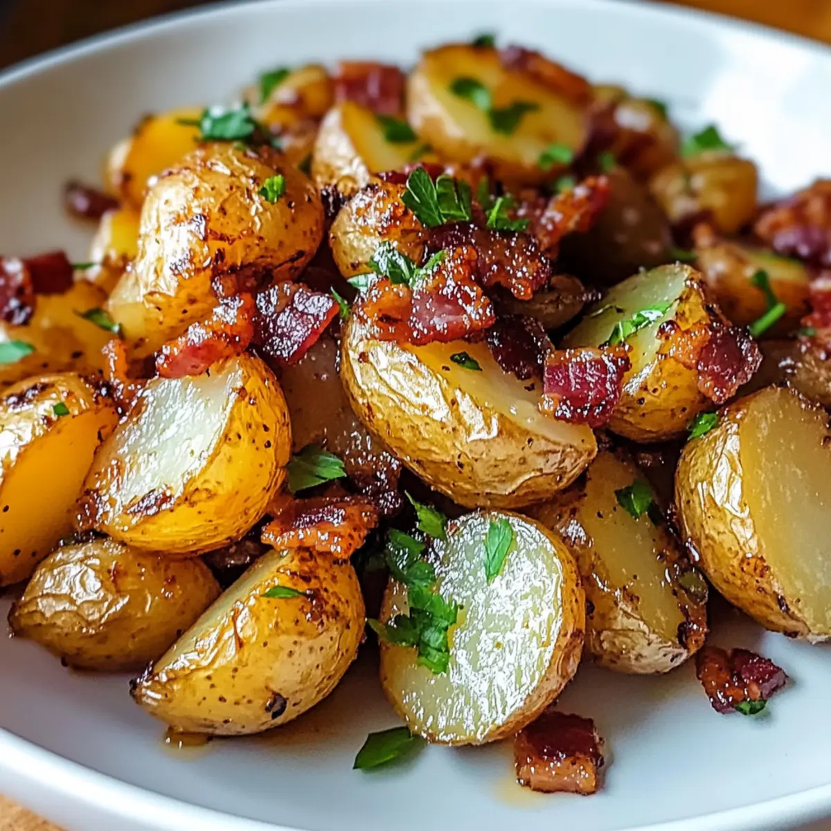Crispy Bacon Honey Roasted Potatoes im Handumdrehen