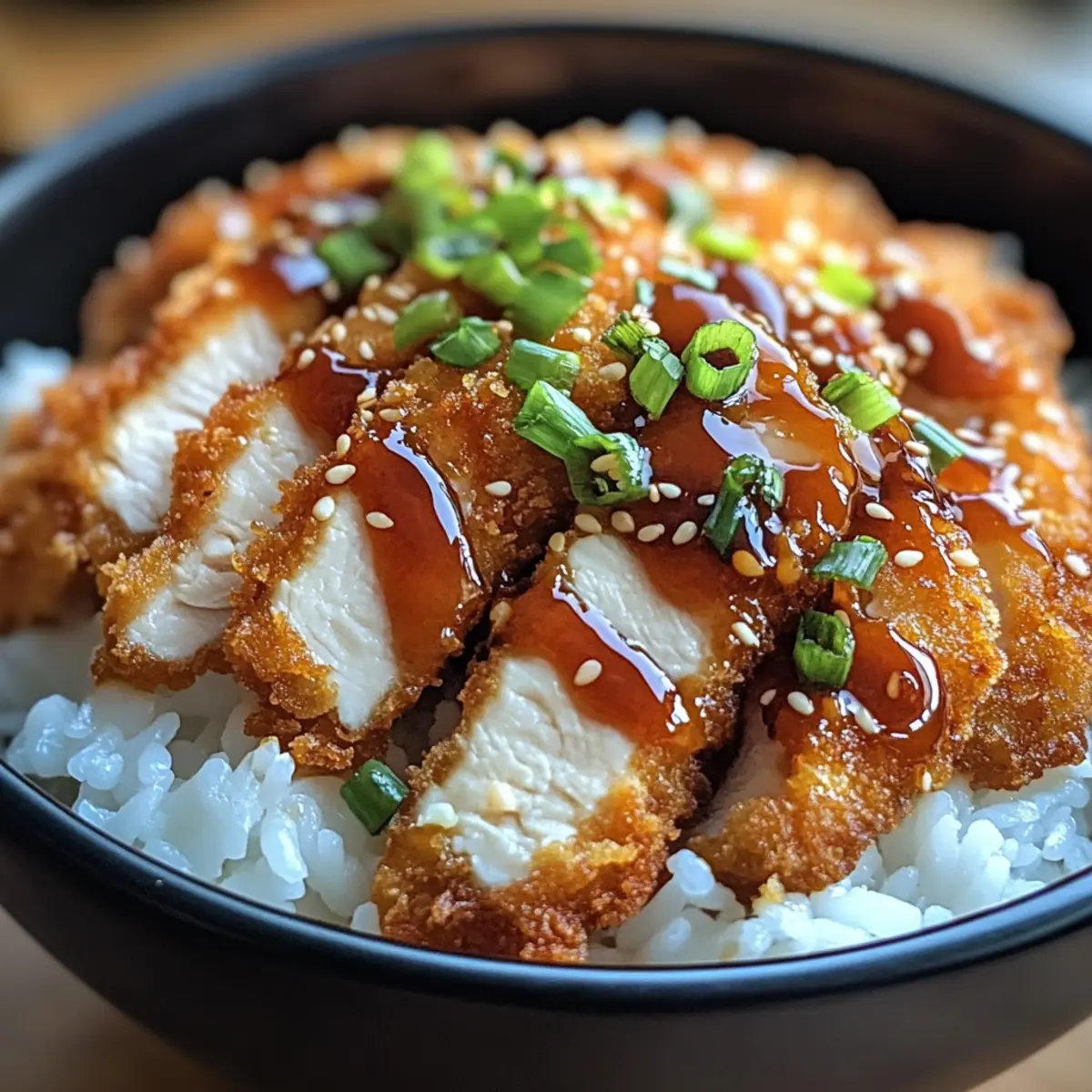 Katsu-Bowl mit Tonkatsu-Sauce für Zuhause