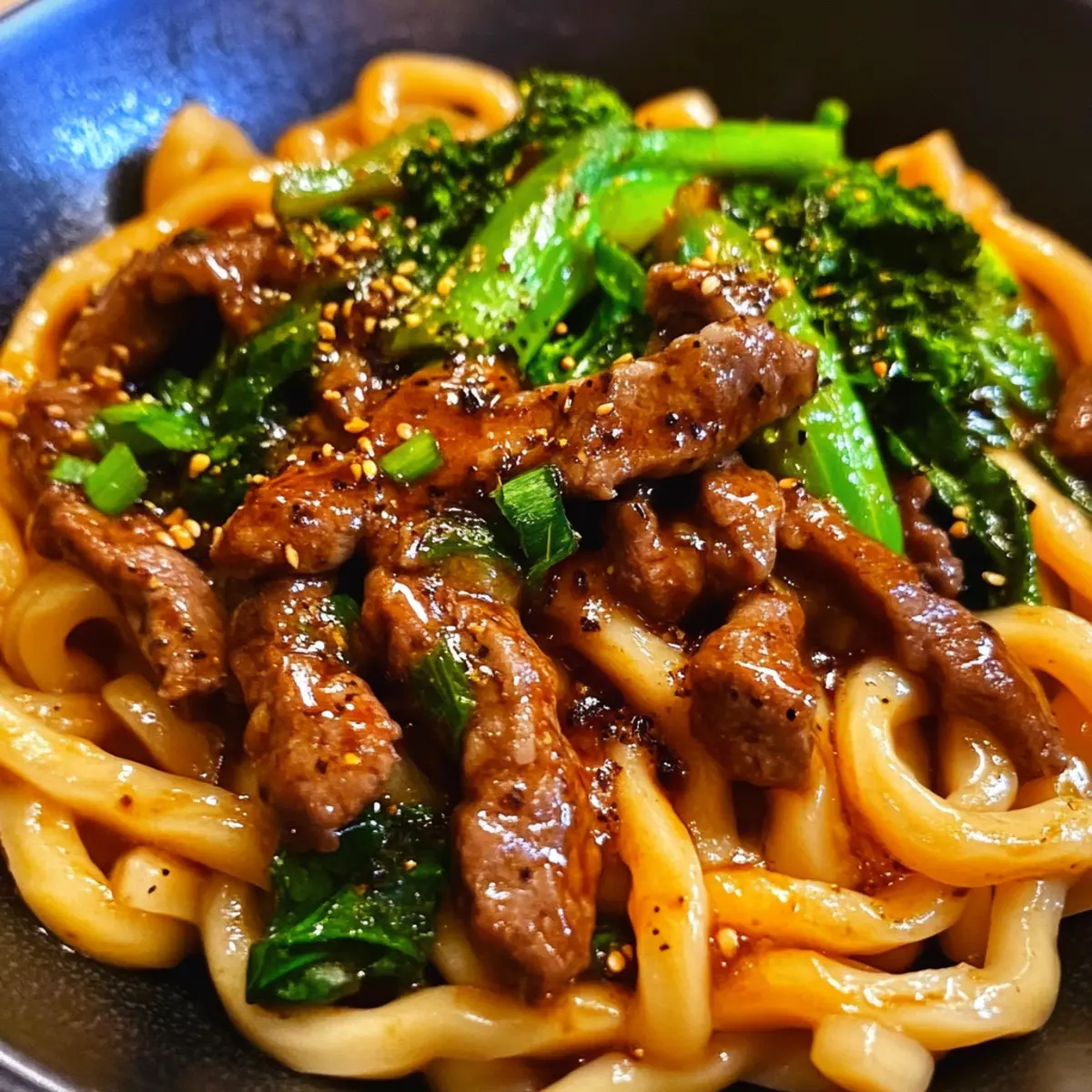 Schwarzer Pfeffer Rindfleisch Udon in 20 Minuten