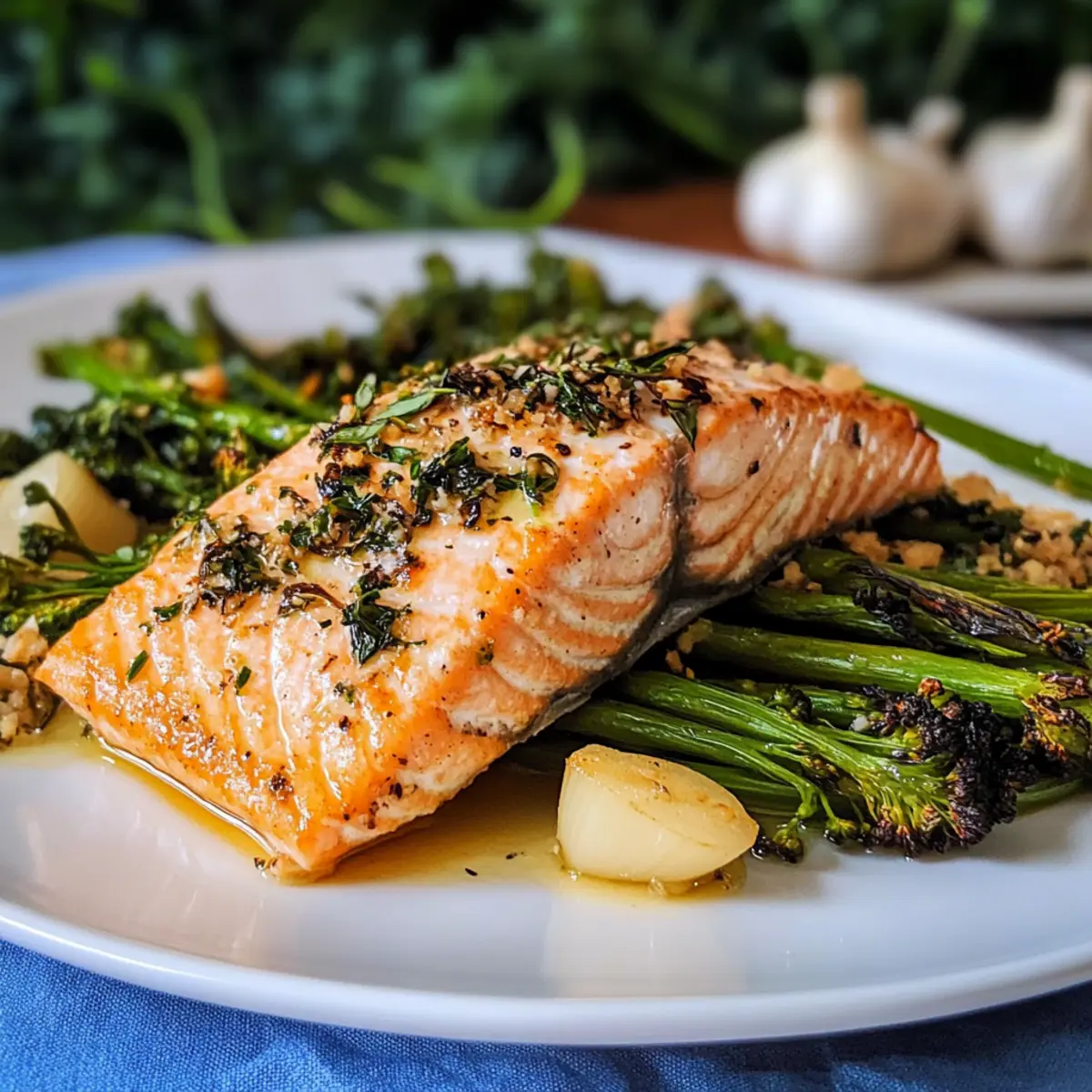 Buttery gebackener Lachs mit Babybrokkoli für Eilige