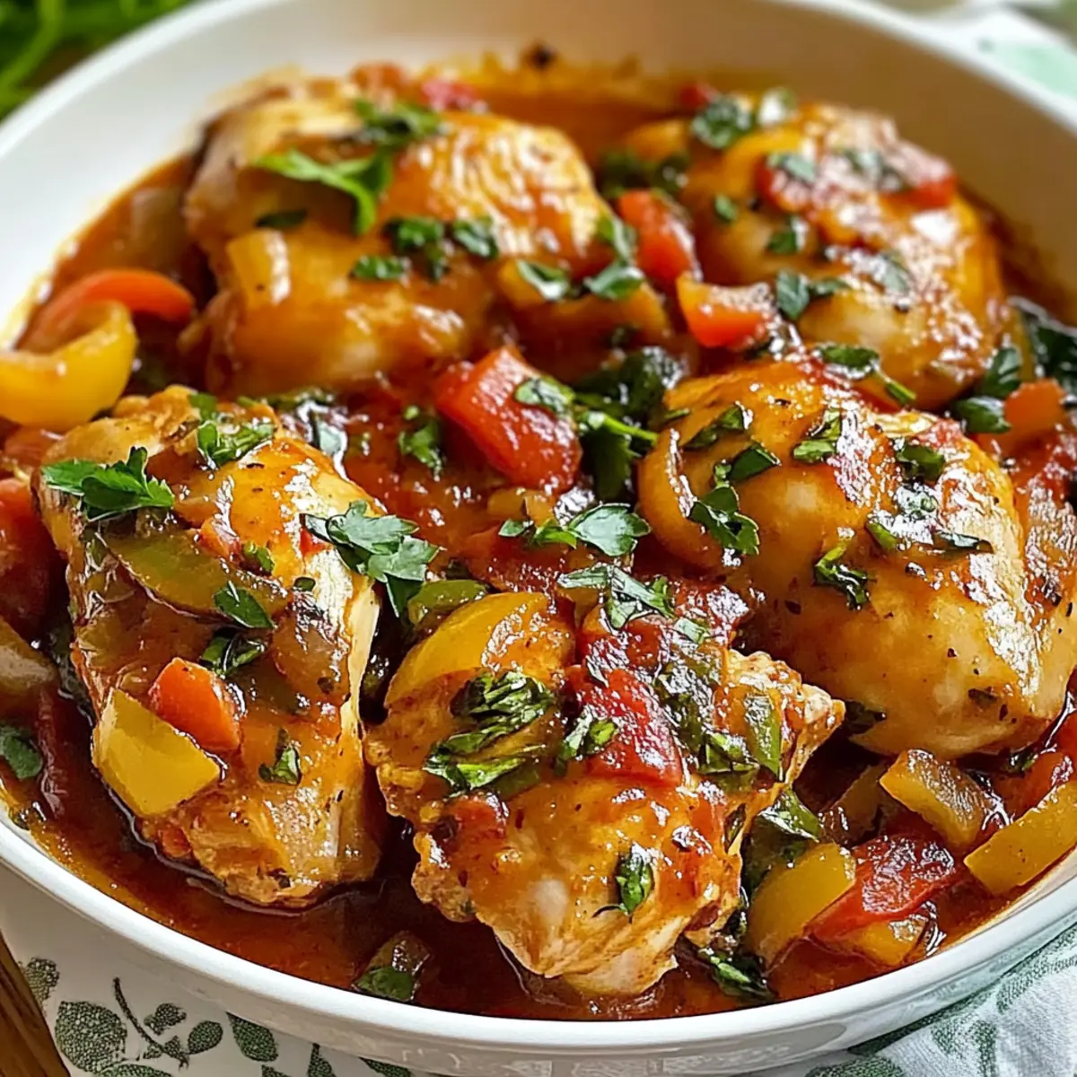 Hühnchen Cacciatore für ein leichtes Abendessen