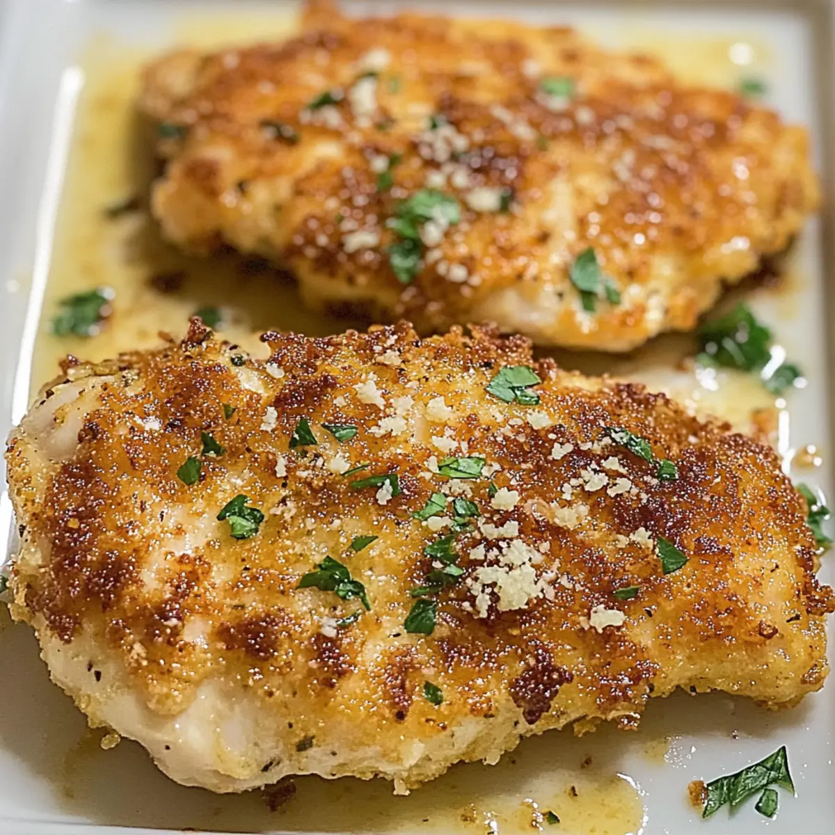 Knuspriges Knoblauch-Parmesan-Hühnchen ganz einfach