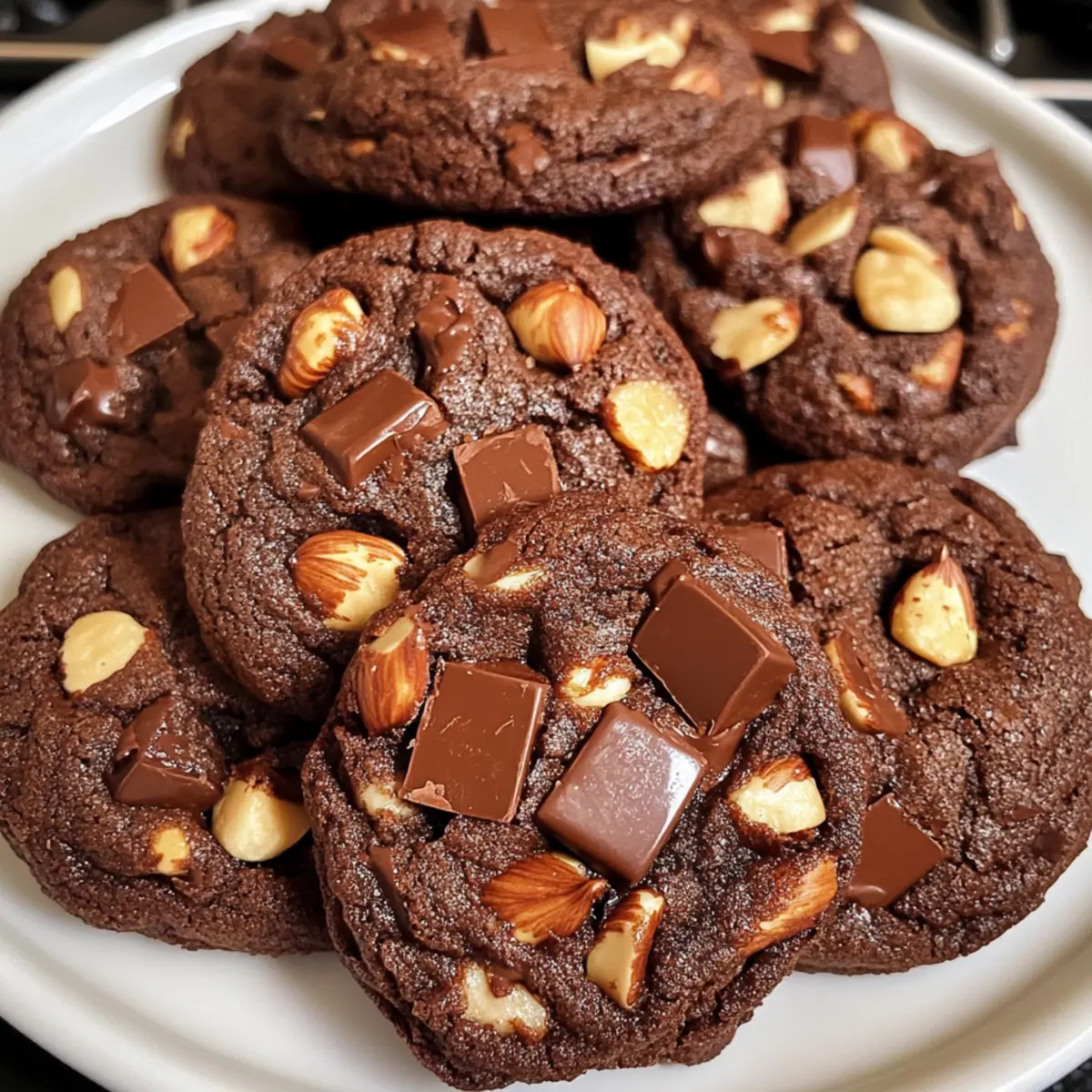 Haselnuss-Milchschokolade-Stückeschokoladenkekse ganz einfach