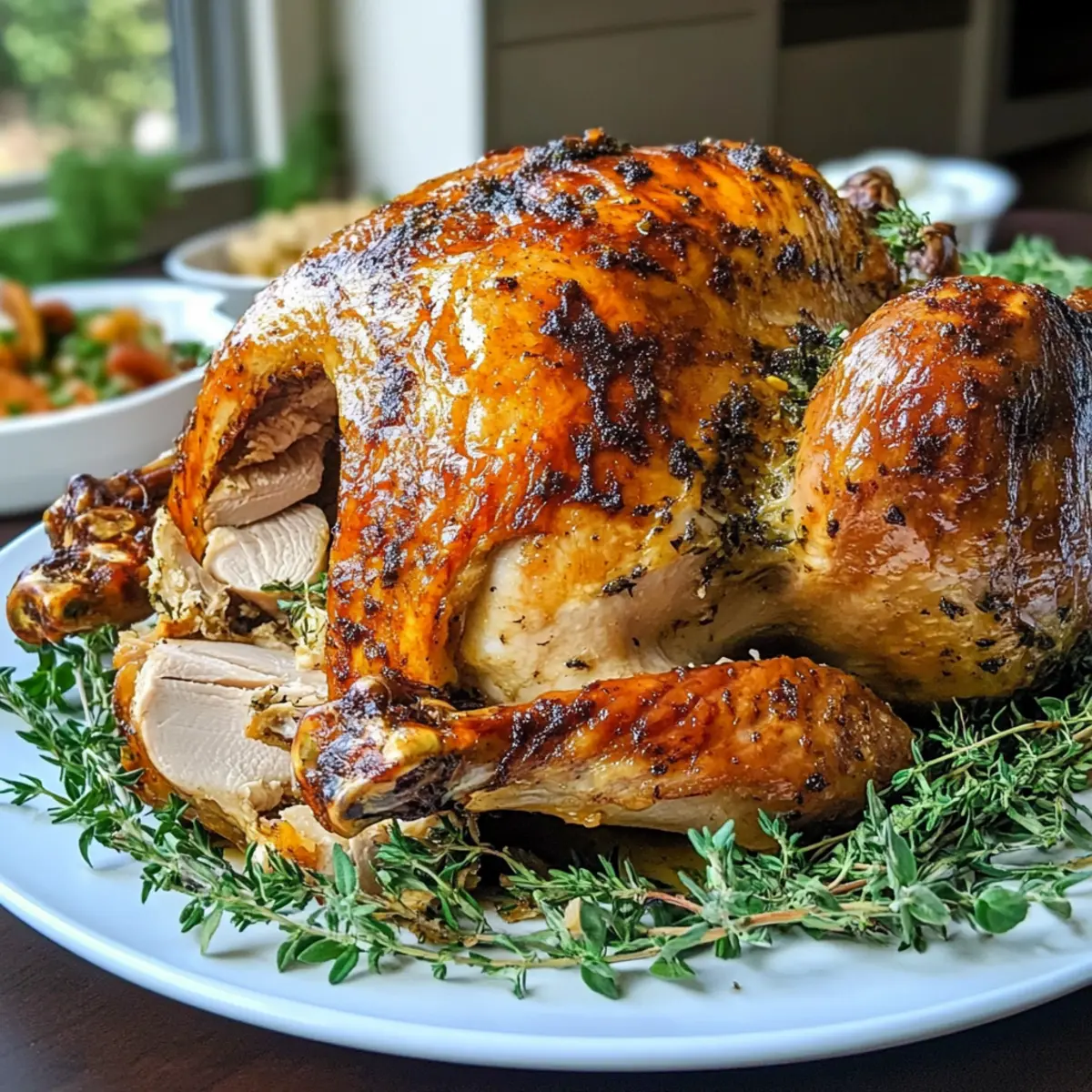 Saftiger Mayonnaise gerösteter Truthahn für Feiertage