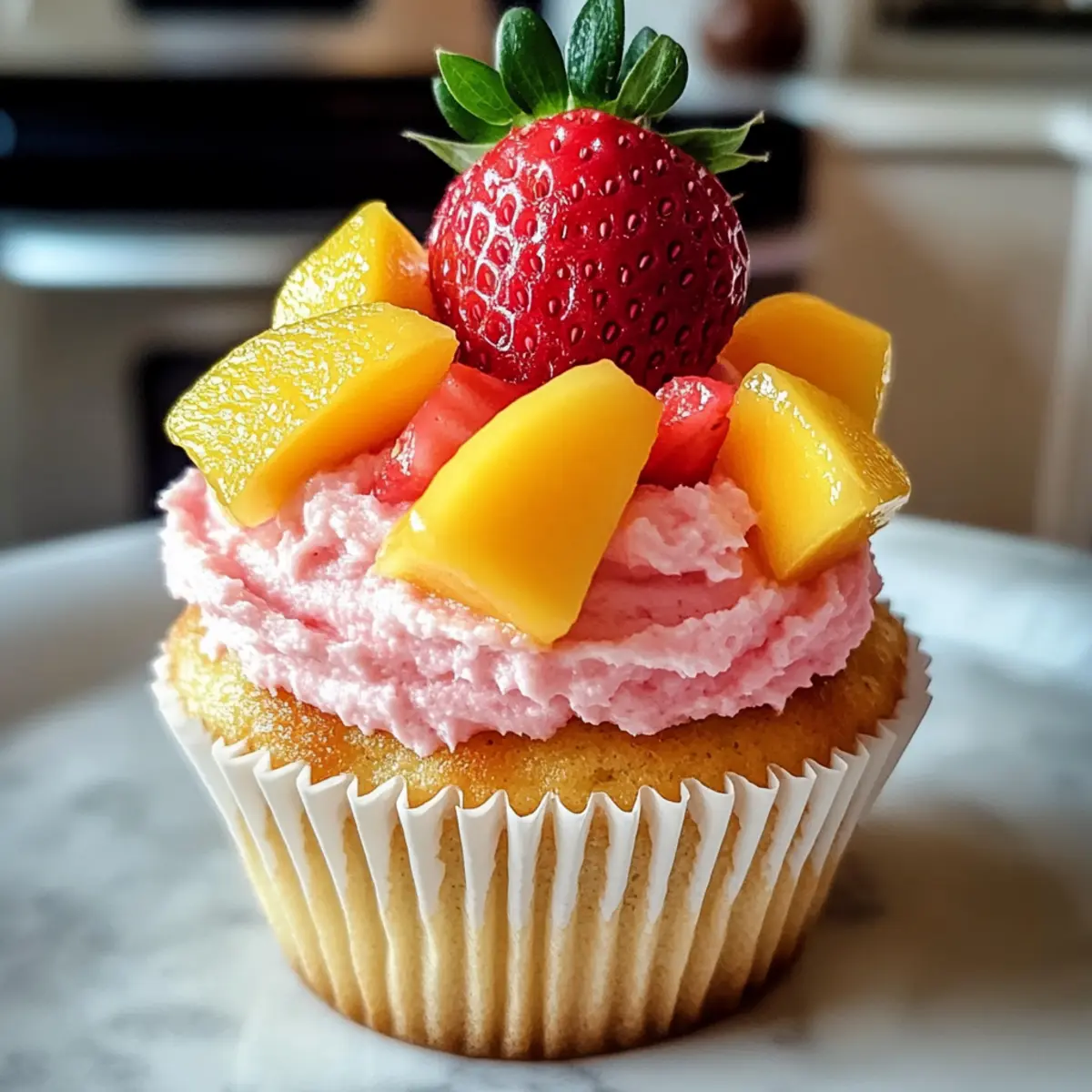 Erdbeer-Mango-Cupcakes: Tropisches Geschmackserlebnis