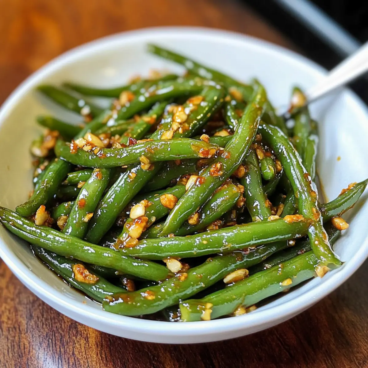 Szechuan-gebratene grüne Bohnen mit Knoblauchsauce