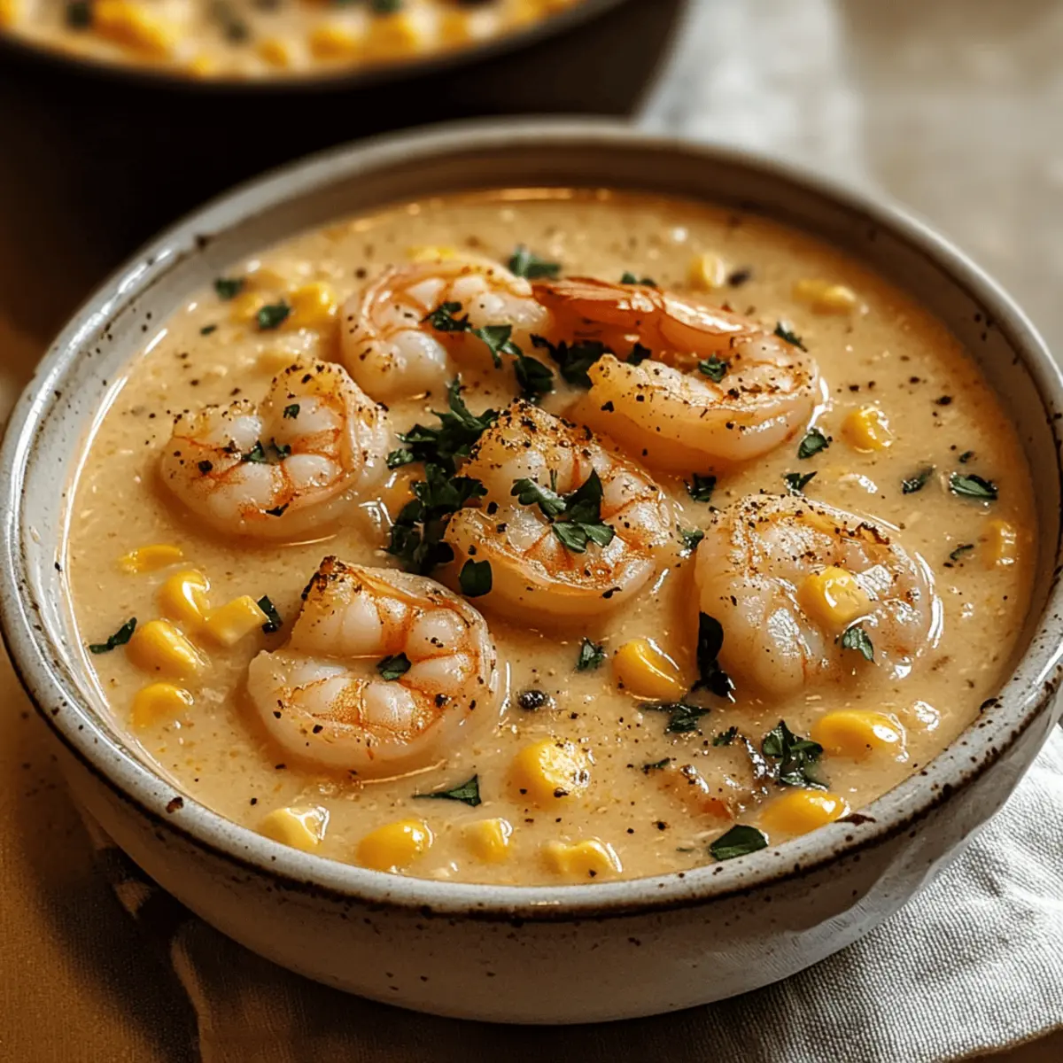Creme Shrimp und Mais Chowder für Wohlfühlmomente