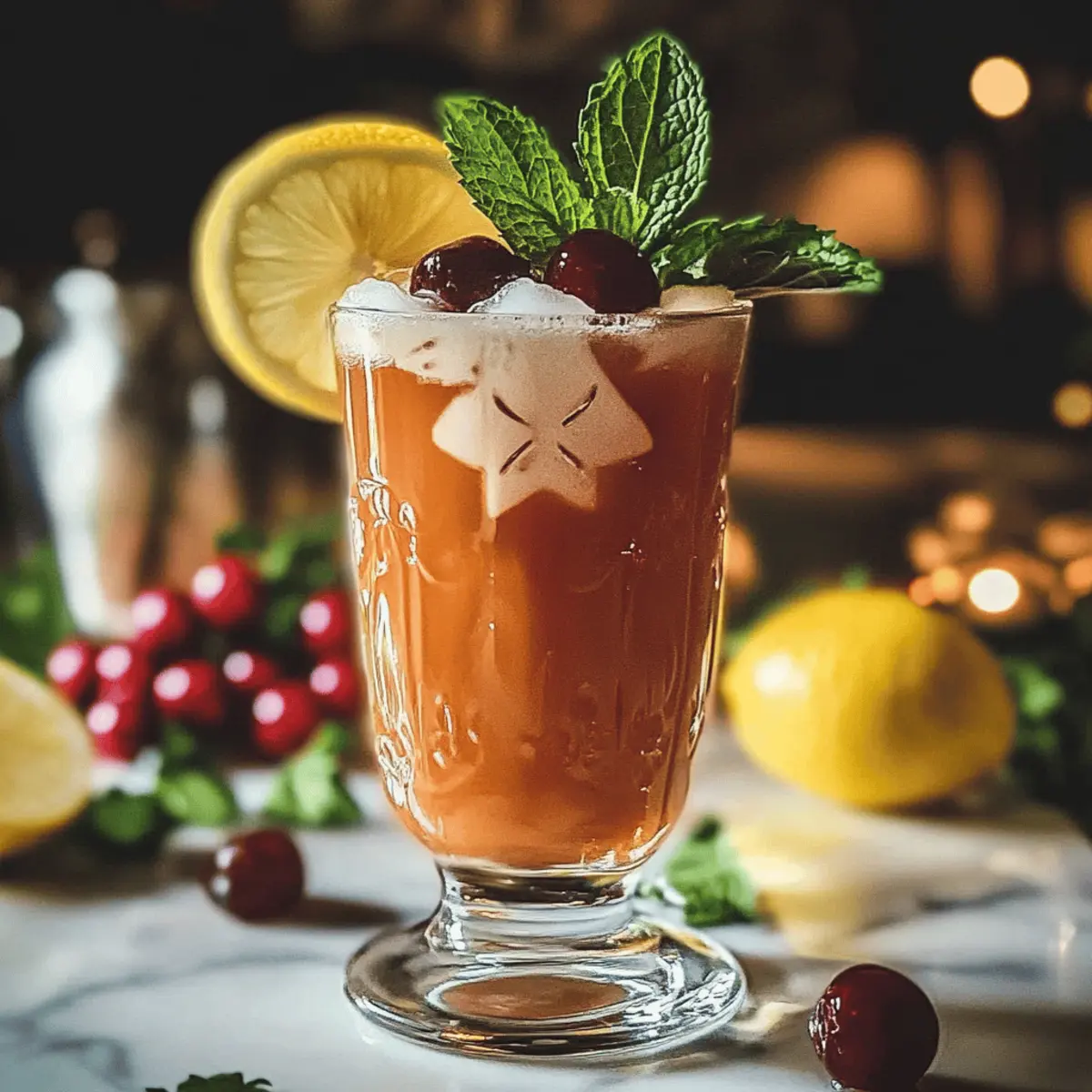Weihnachtlicher Kirsch Fizz Mocktail ganz einfach