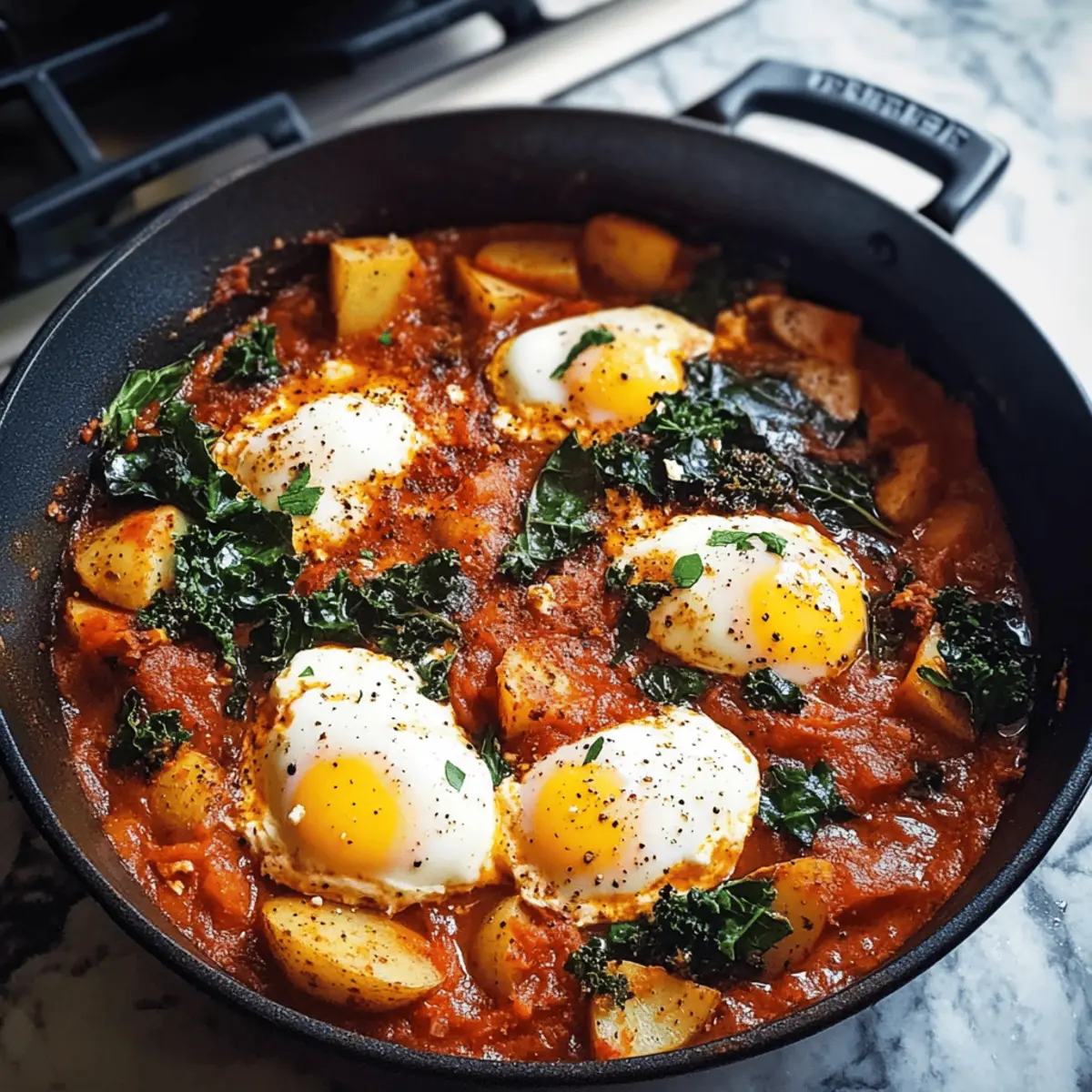 Köstliche Ein-Pot Rezept für Spicy Eggs und Kartoffeln