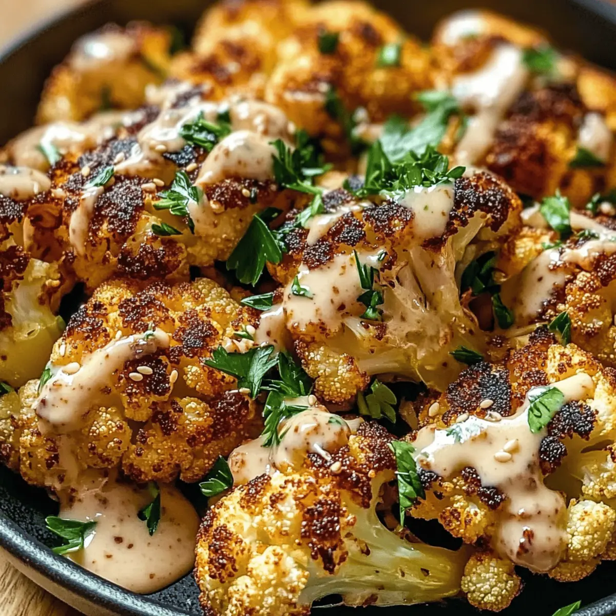 Moroccan Cauliflower mit Tahini- honig Sauce