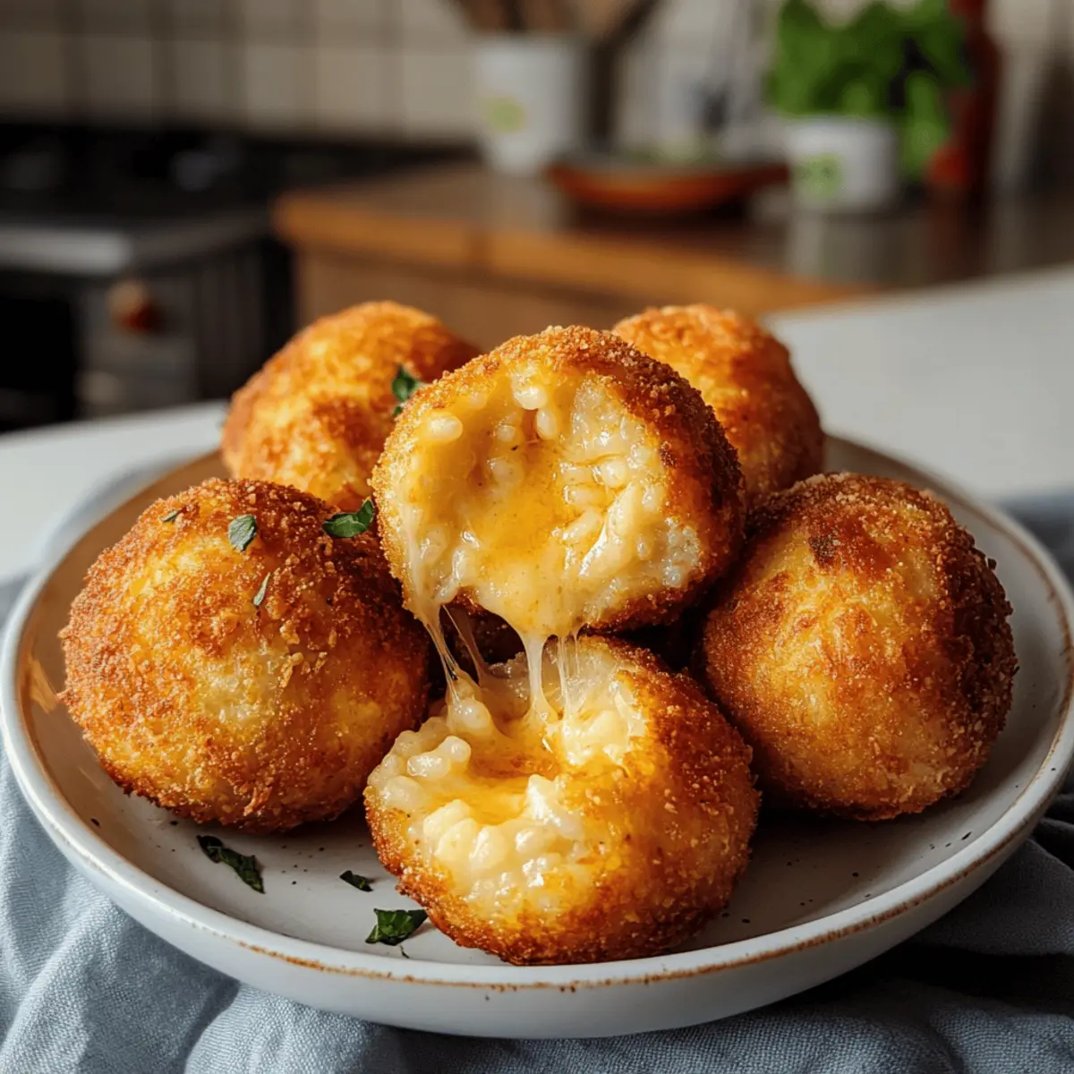 Knusprige Arancini aus übrig gebliebenem Risotto