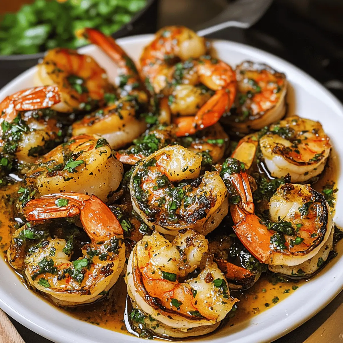 Pfannengeröstete Chimichurri Garnelen