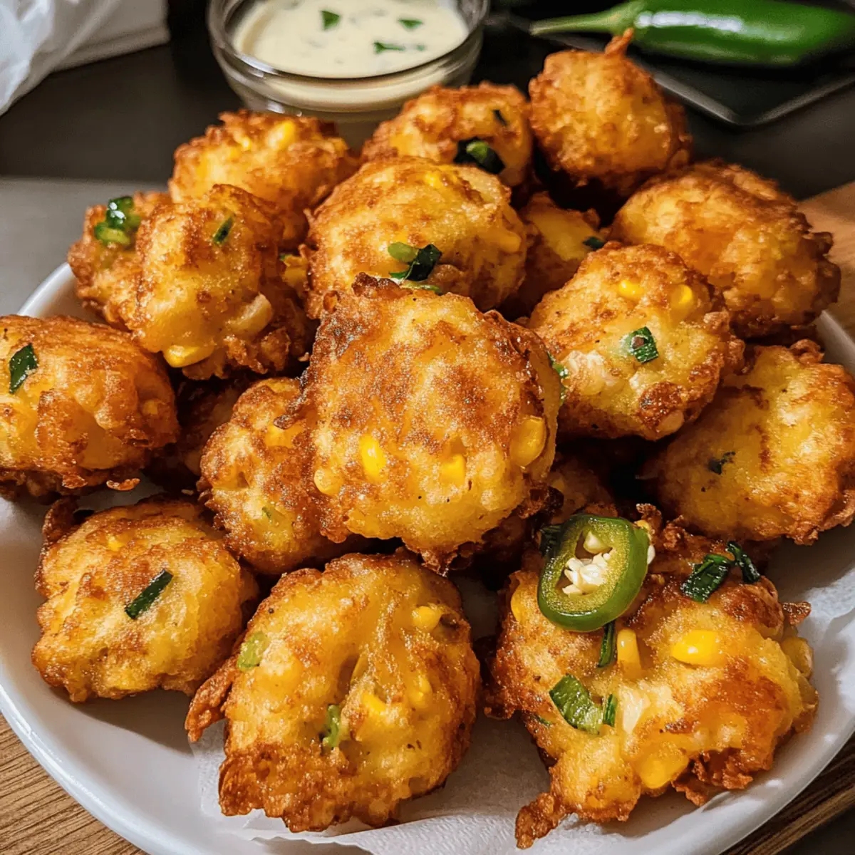 Cheesy Jalapeño Corn Fritters für den Sommer