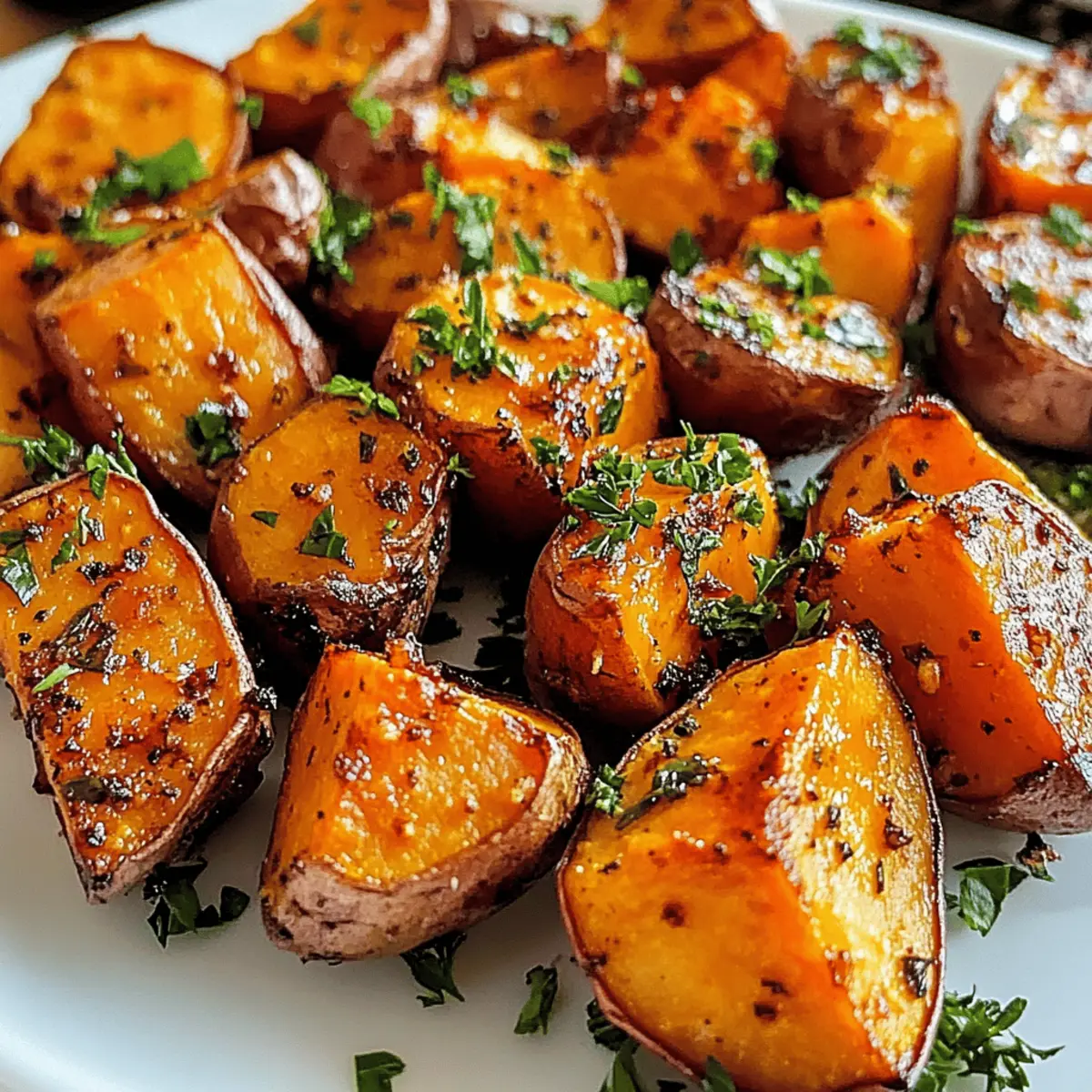 Knusprige Süßkartoffeln mit Knoblauchbutter
