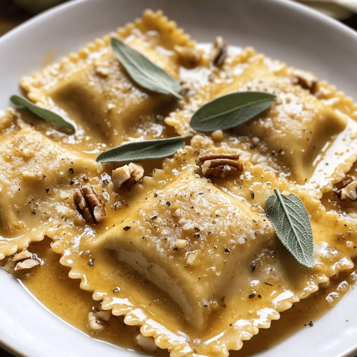 Braune Buttersoße für Kürbis-Ravioli