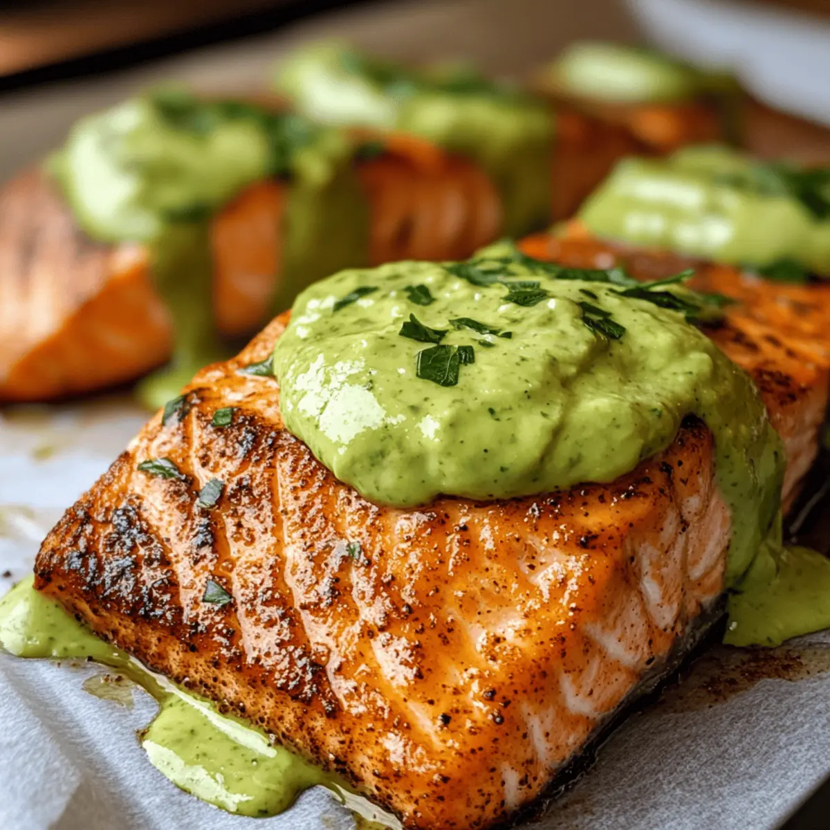 Cajun-Lachs mit Avocado-Limetten-Sauce