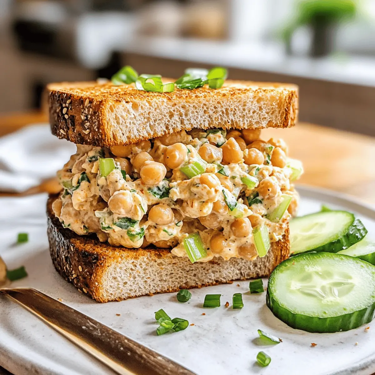 Buffalo Kichererbsensalat Sandwich einfach vegan