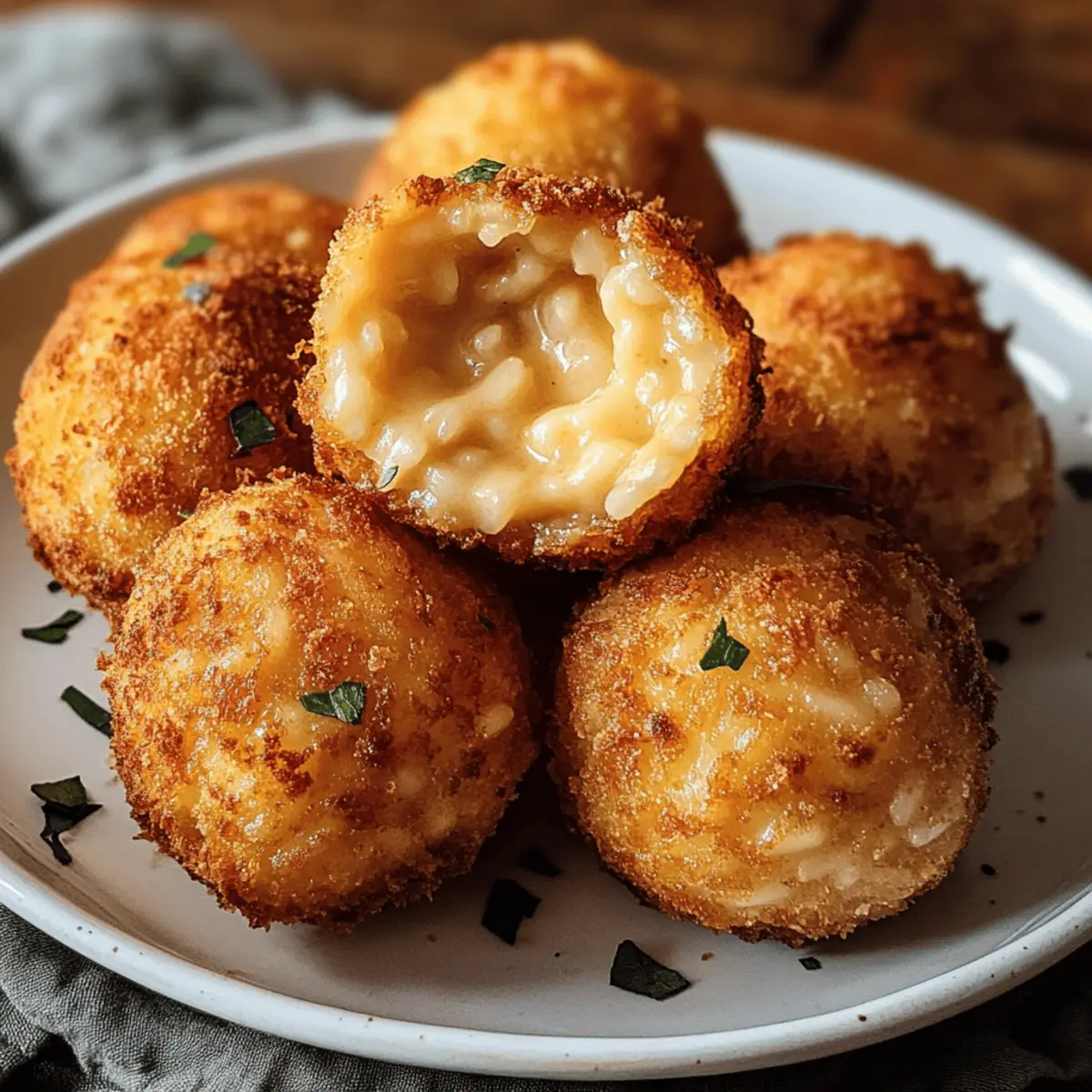 Der Ausgang für köstliche Baked Arancini
