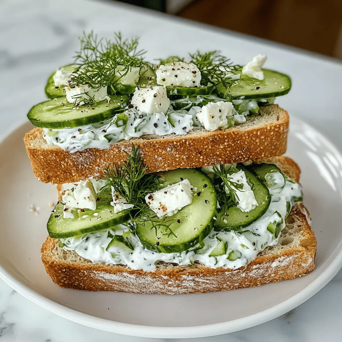 Frische Gurkensalat-Sandwiches für jeden Anlass