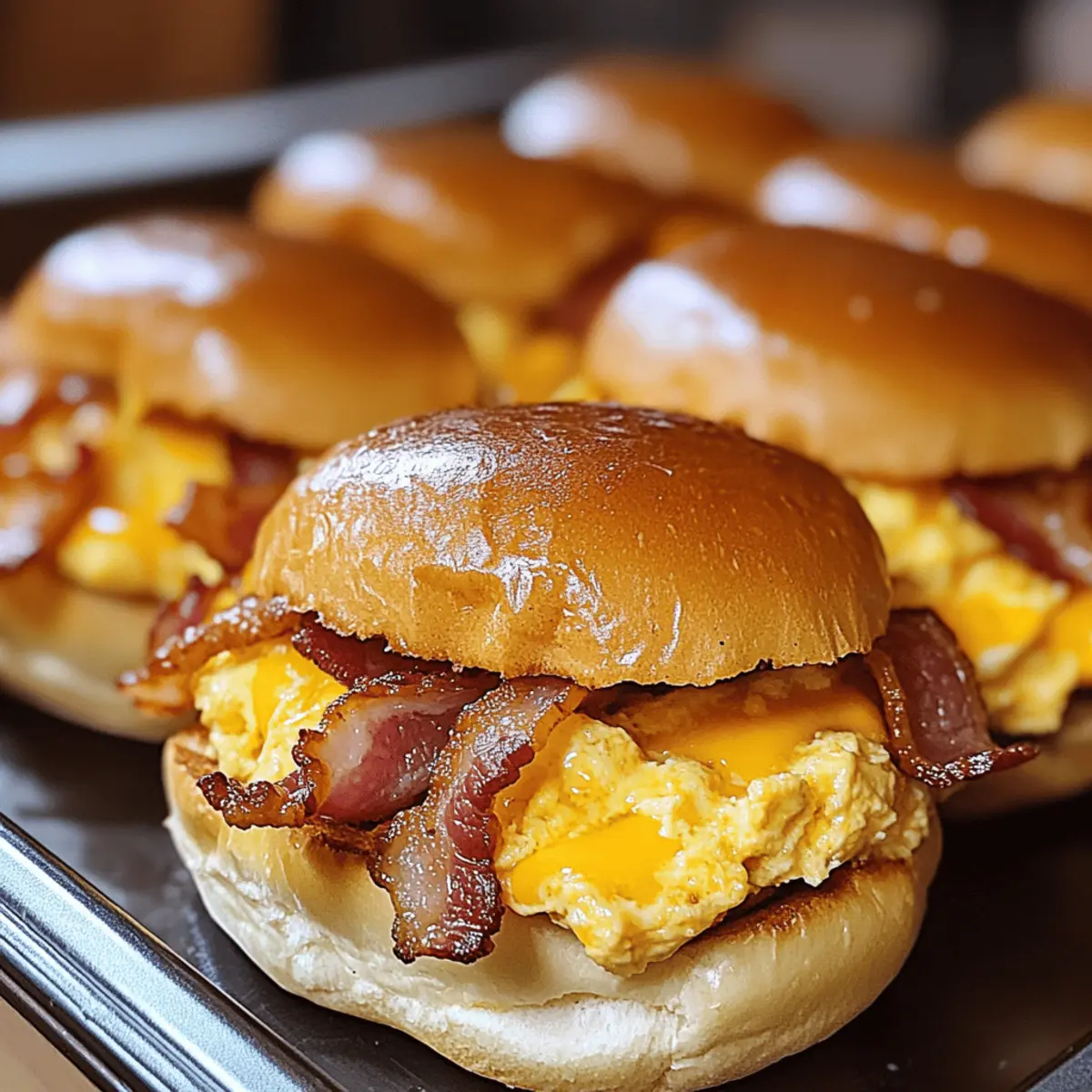 Einfache Frühstücksslider mit Ei und Bacon