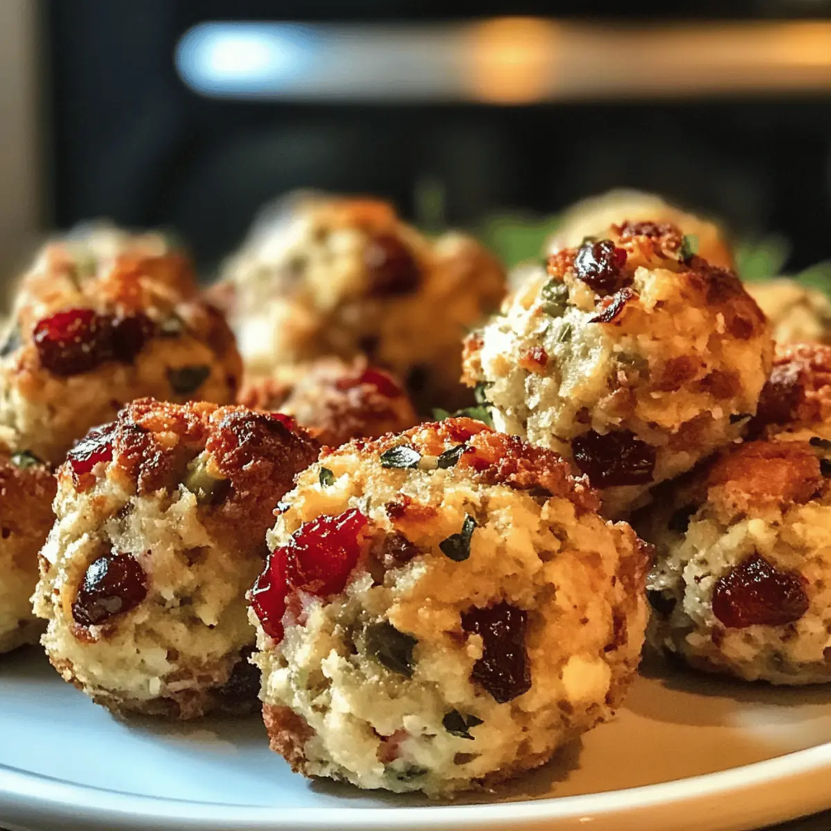 Festliche Cranberry Truthahn Füllungsbällchen