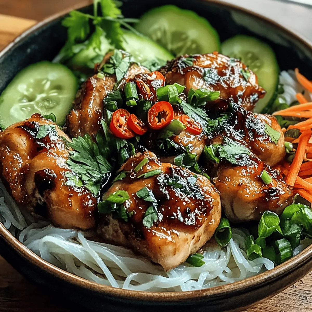 Vietnamese Zitronengras-Huhn mit Nuoc Cham