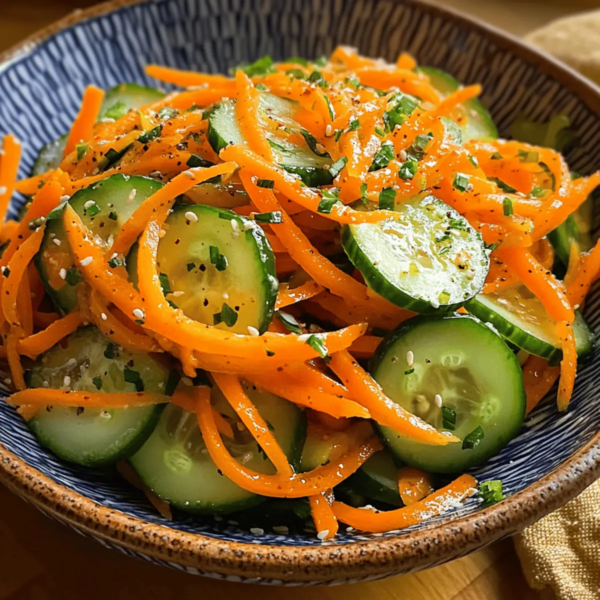 Erfrischender Gurken-Carrot-Salat mit würzigem Dressing