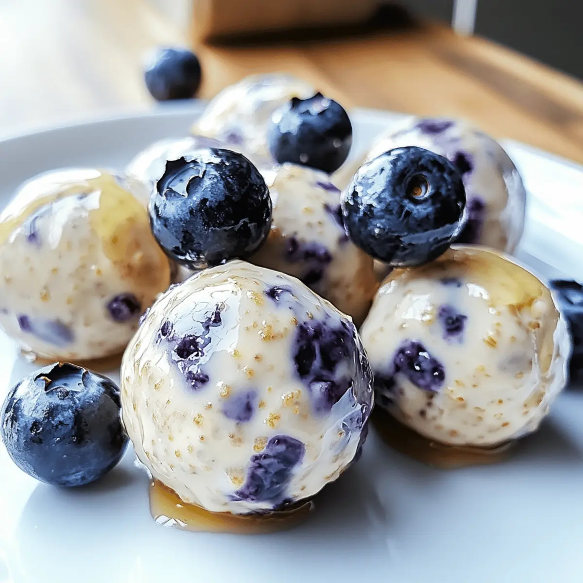 Gesunde Blaubeer-Cheesecake Proteinbissen
