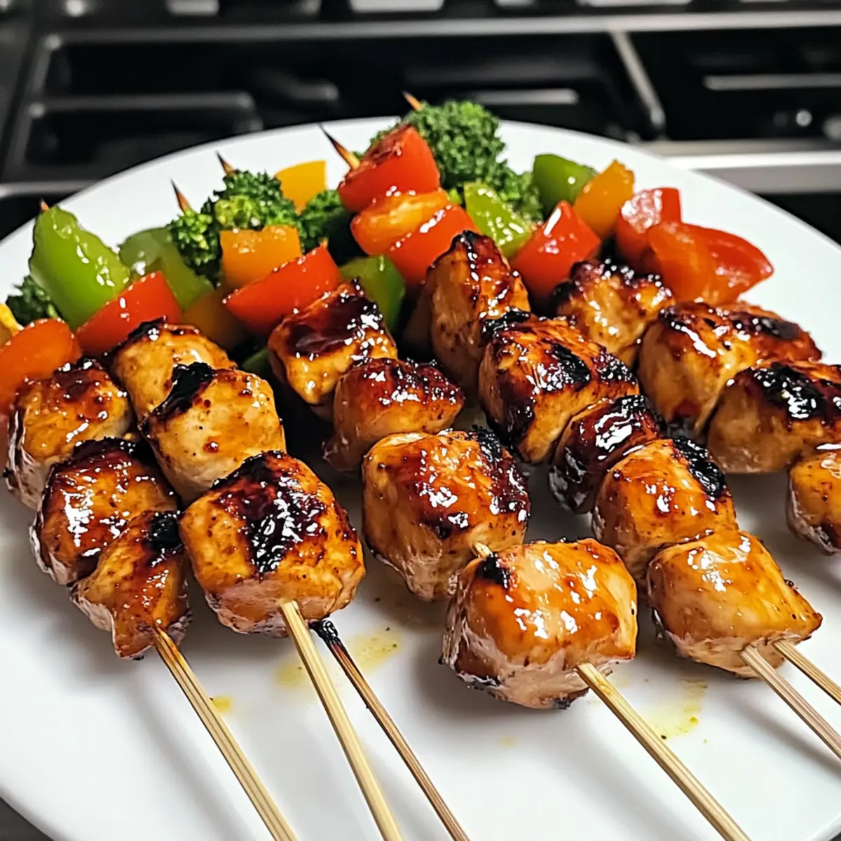 Bourbon-Hähnchenspieße für Grillvergnügen