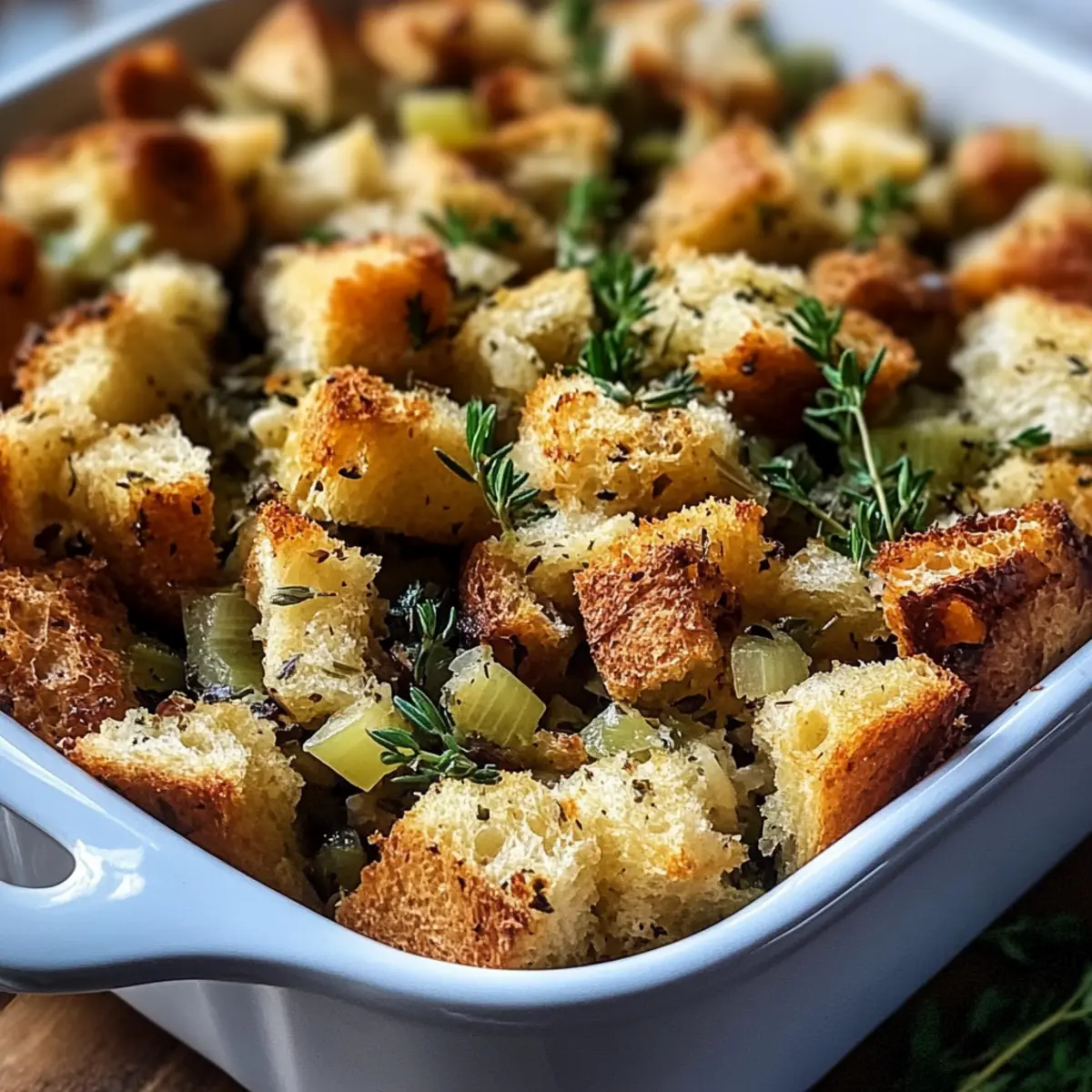 Brotfüllung mit frischen Kräutern für Feiertage