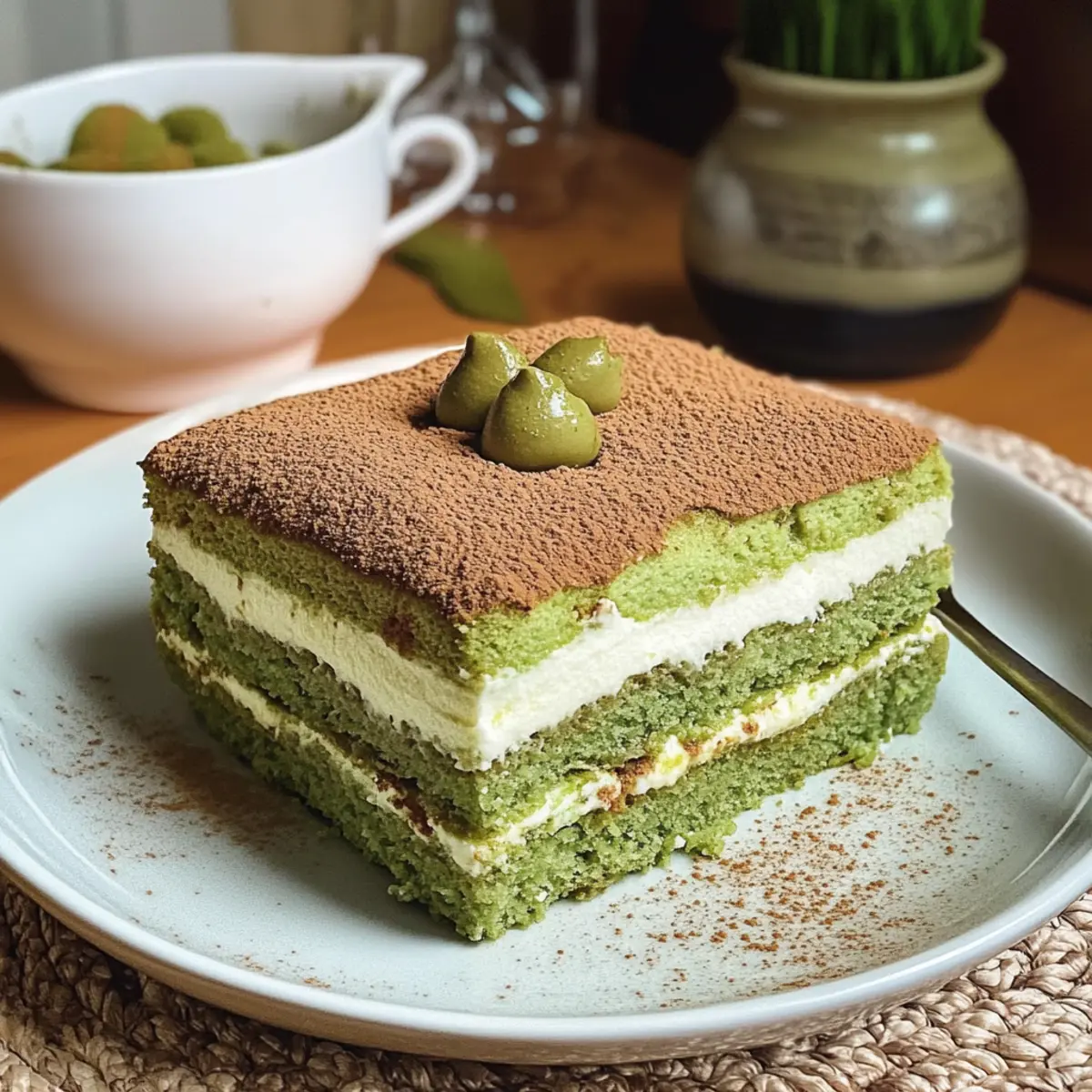 Eierloses Matcha Tiramisu für wahre Genussmomente