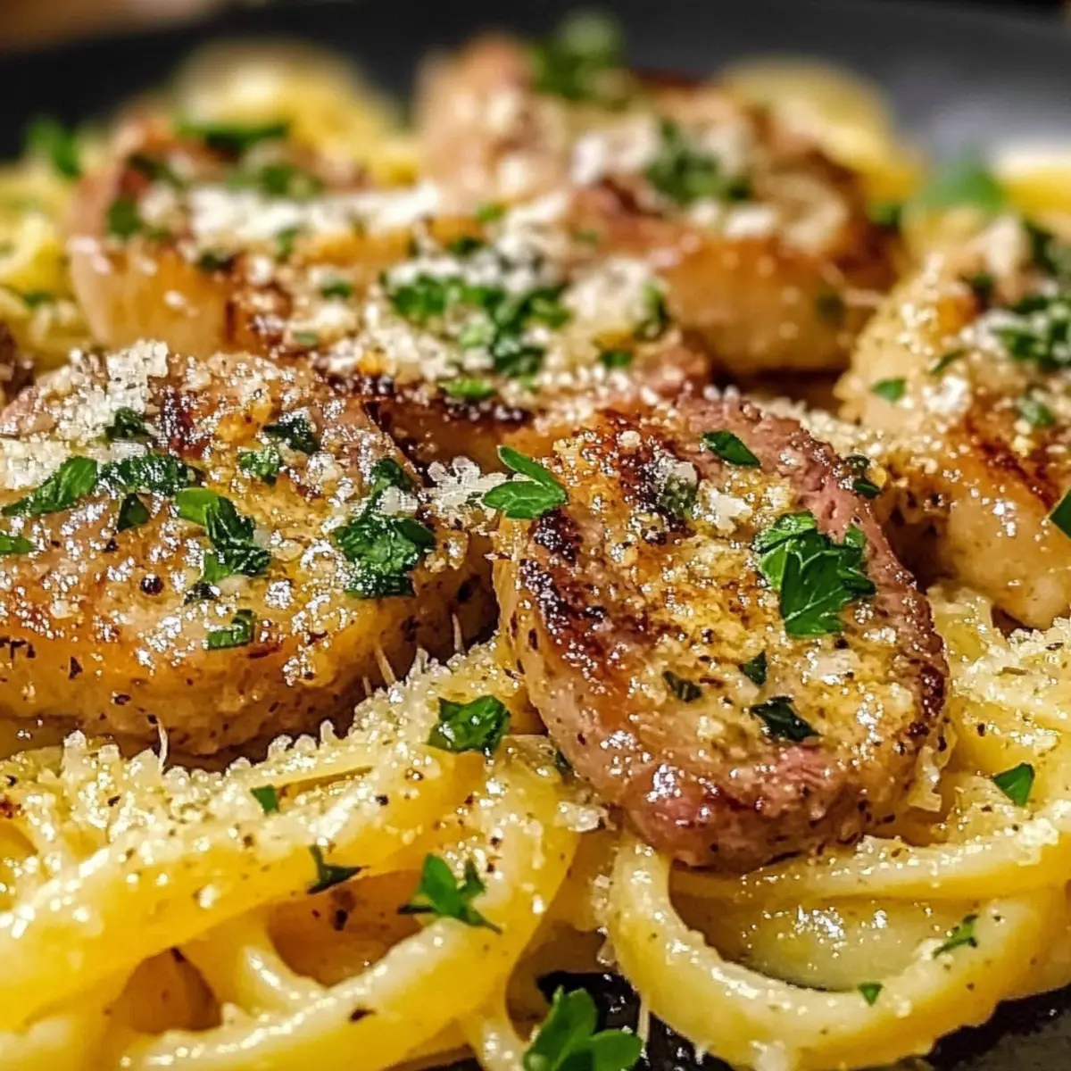 Knoblauch Steak Pasta für ein schnelles Dinner