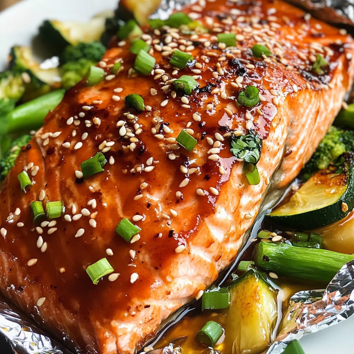 Honig-Sesam-Lachs im Folienpaket für schnelles Kochen
