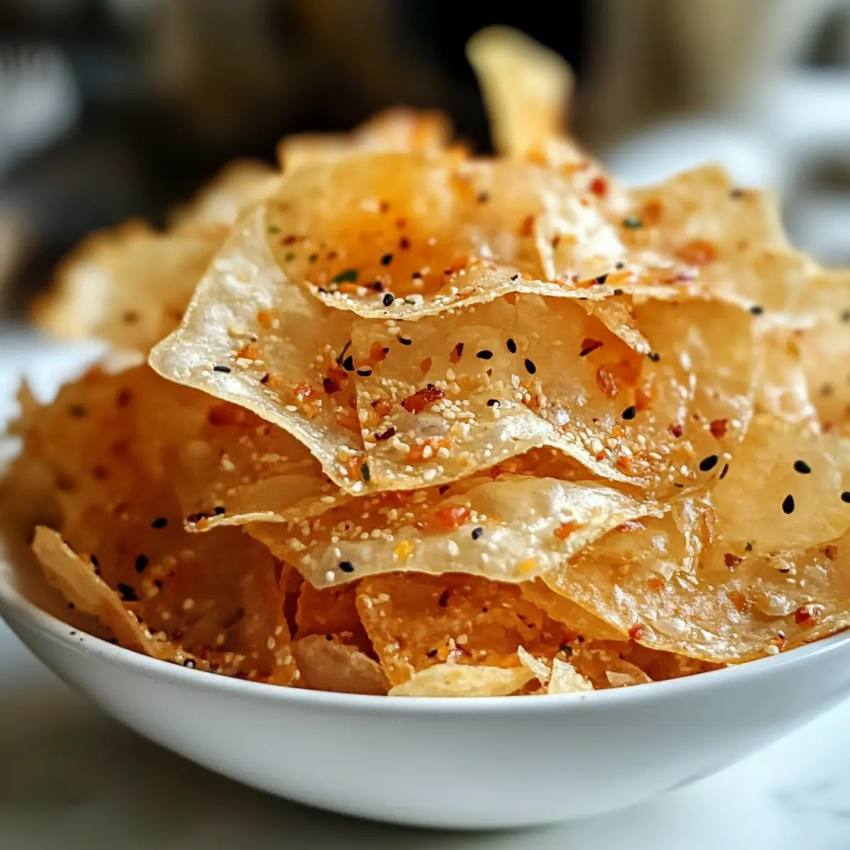 Unwiderstehlich knusprige Reispapier-Chips im Nu