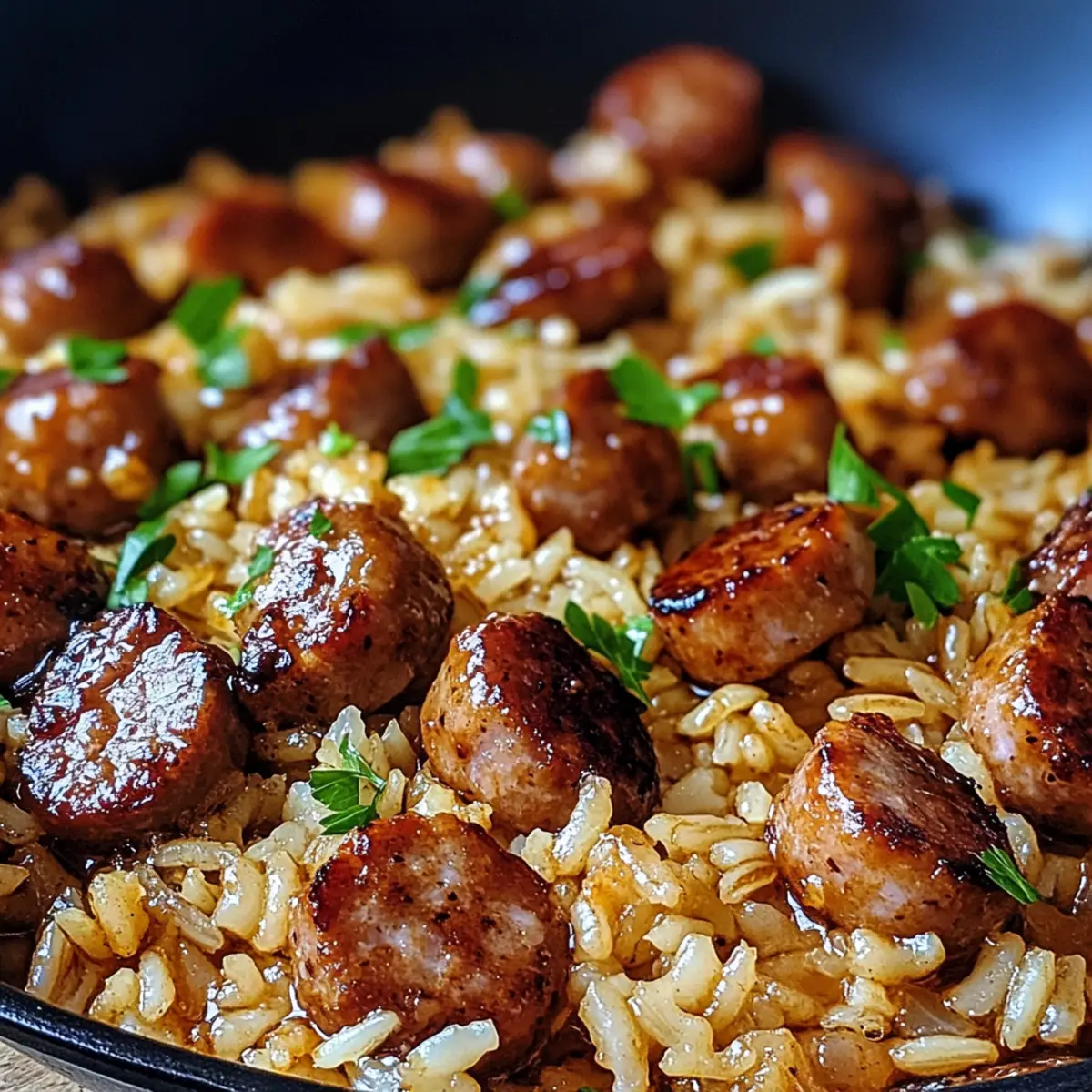 Eintopf Cajun Honig Knoblauch Wurst & Reis für Faule Abende