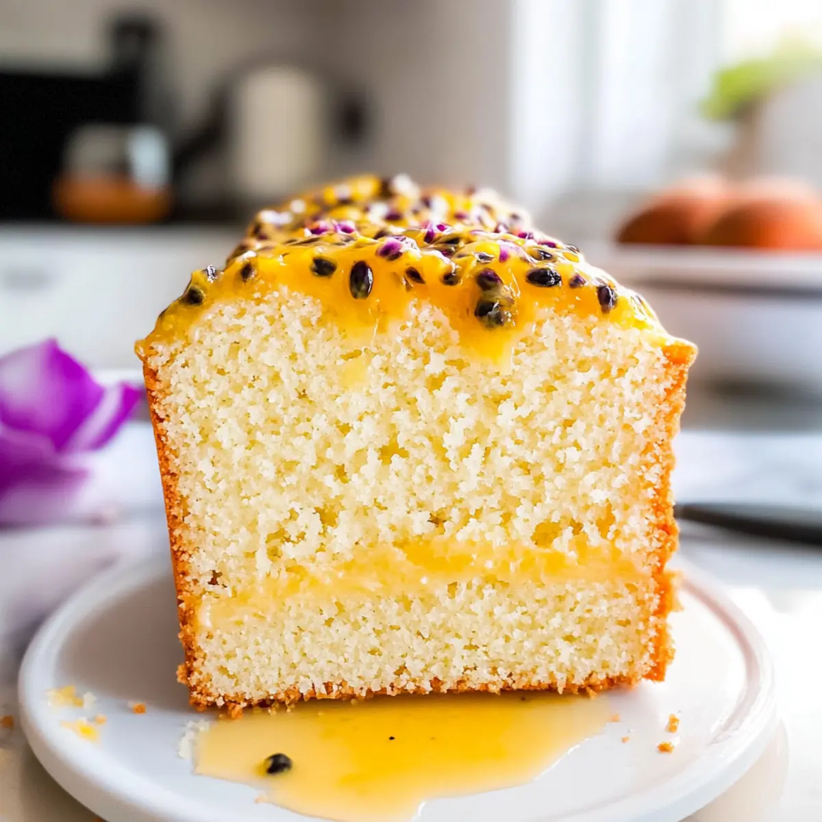 Saftiger Passionsfruchtkuchen mit Limetten-Drizzle