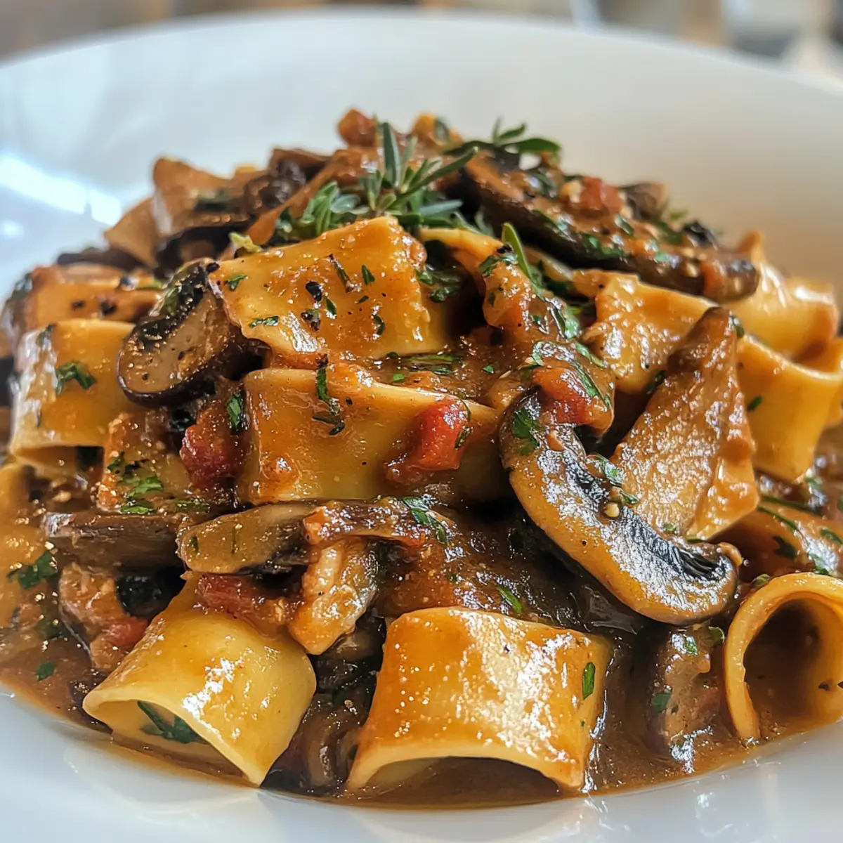 Portobello-Pilz-Pappardelle in nur 30 Minuten