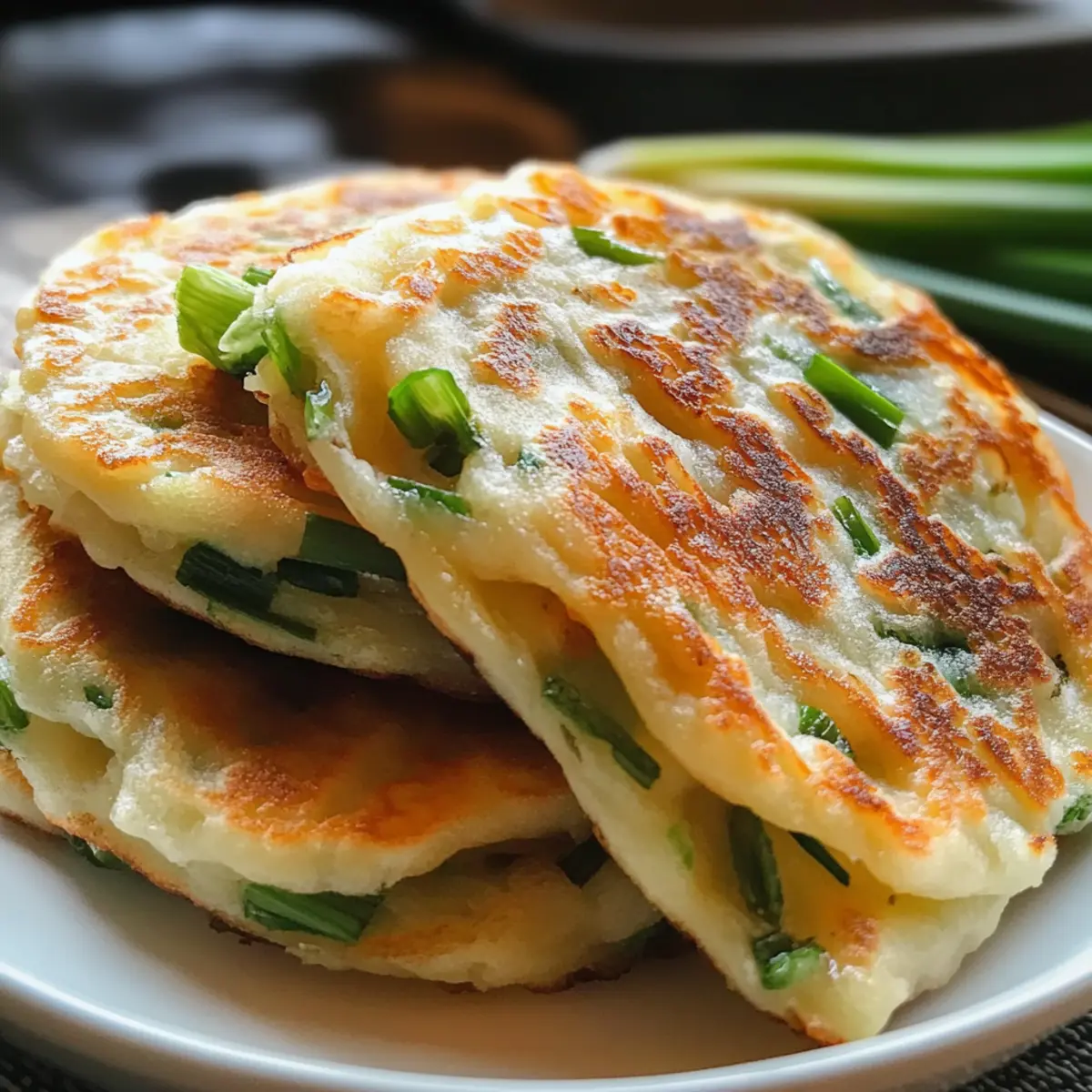 Reispapier-Frühlingszwiebel-Pfannkuchen ganz fix